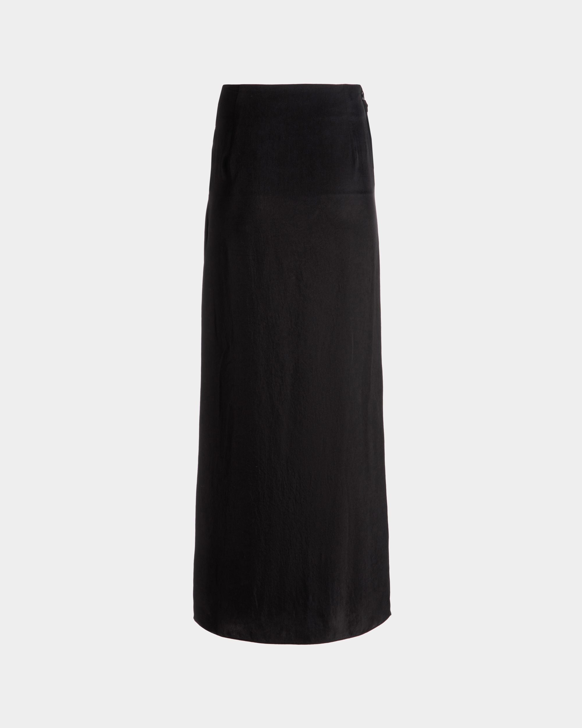 Drapierter Langer Rock Aus Fließendem Twill In Schwarz - Damen - Bally - 03