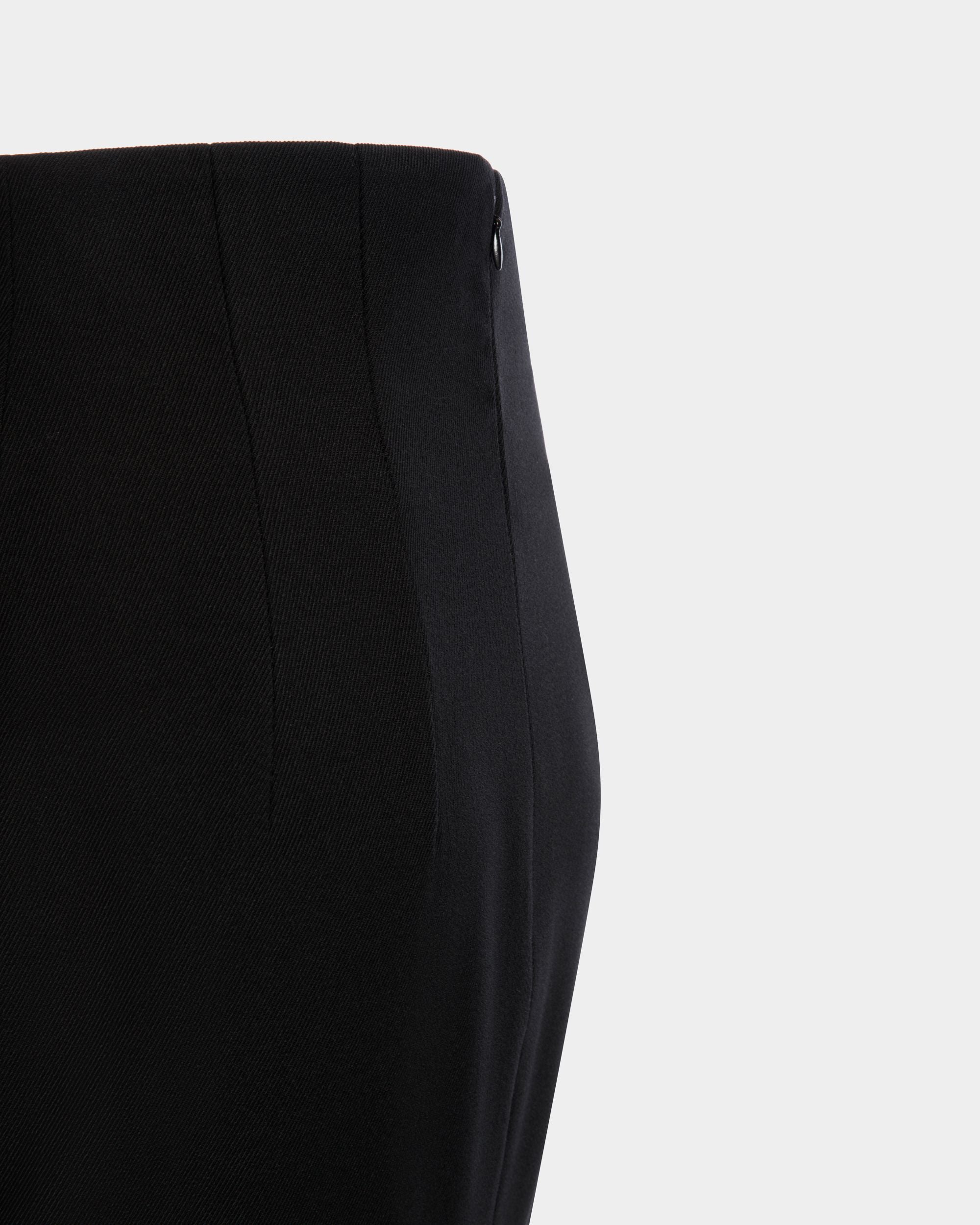 Long Skirt In Black Wool Blend - Women's - Bally - 04