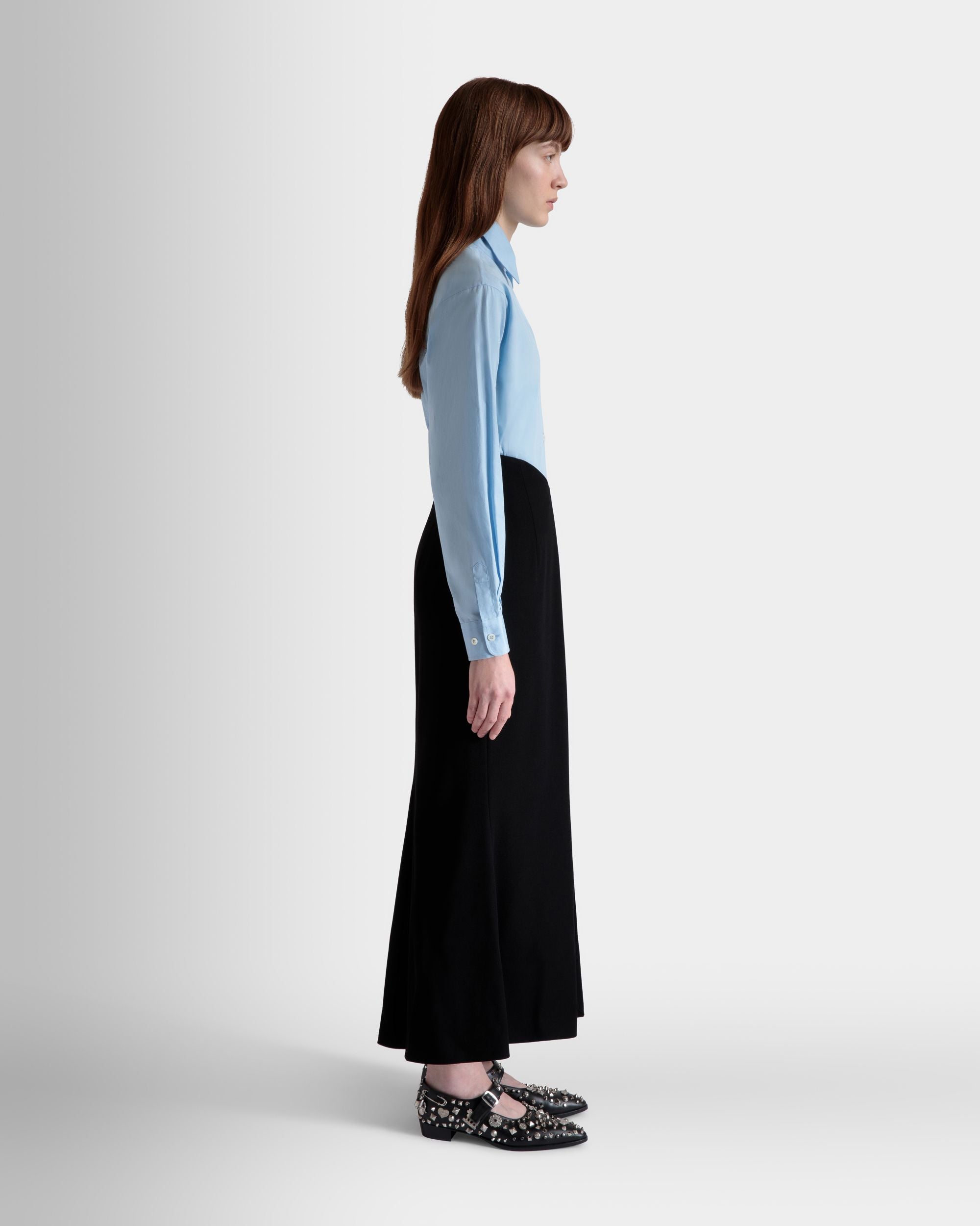 Long Skirt In Black Wool Blend - Women's - Bally - 05