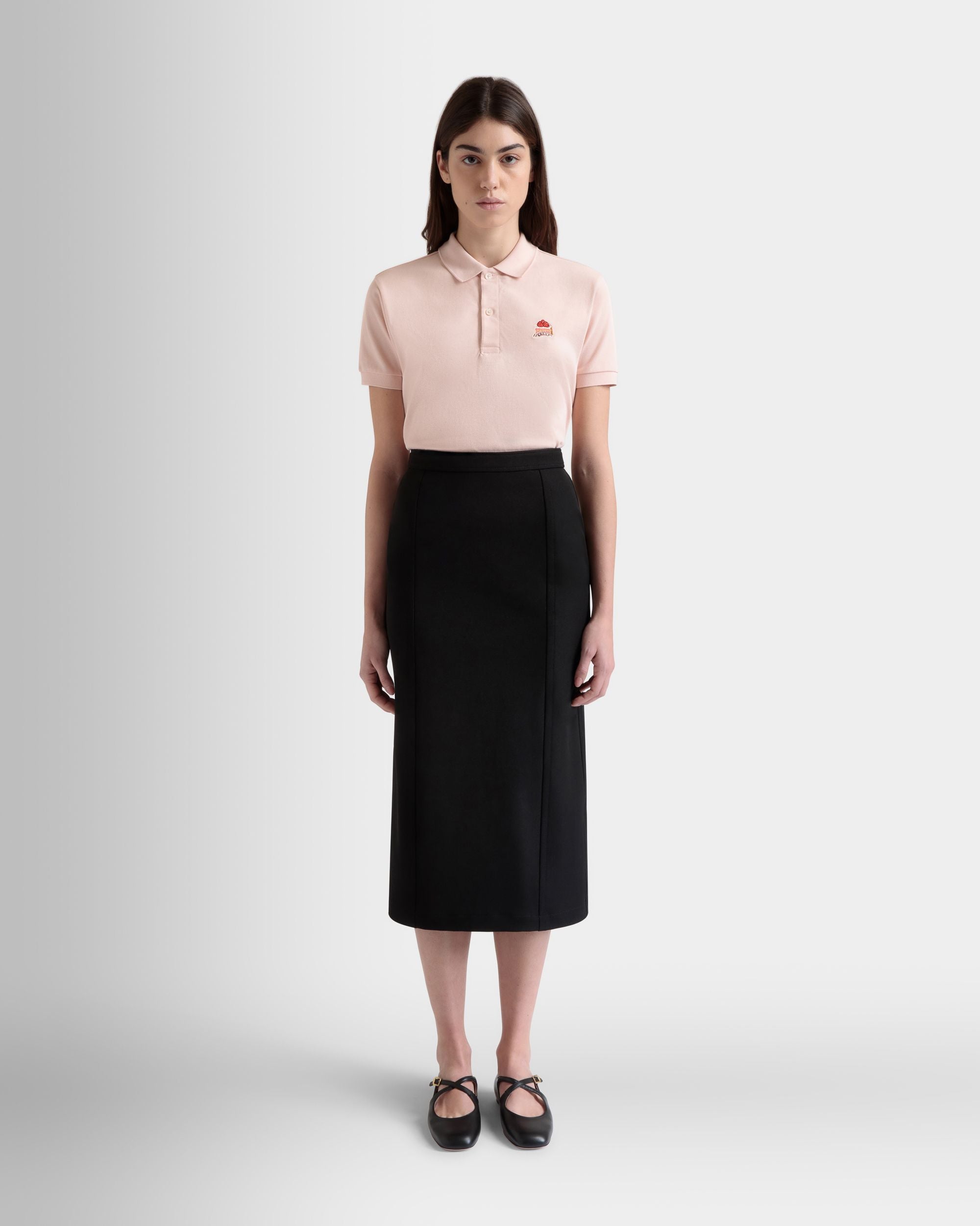 Midi Skirt in Black Nylon Gabardine - Women's - Bally - 02