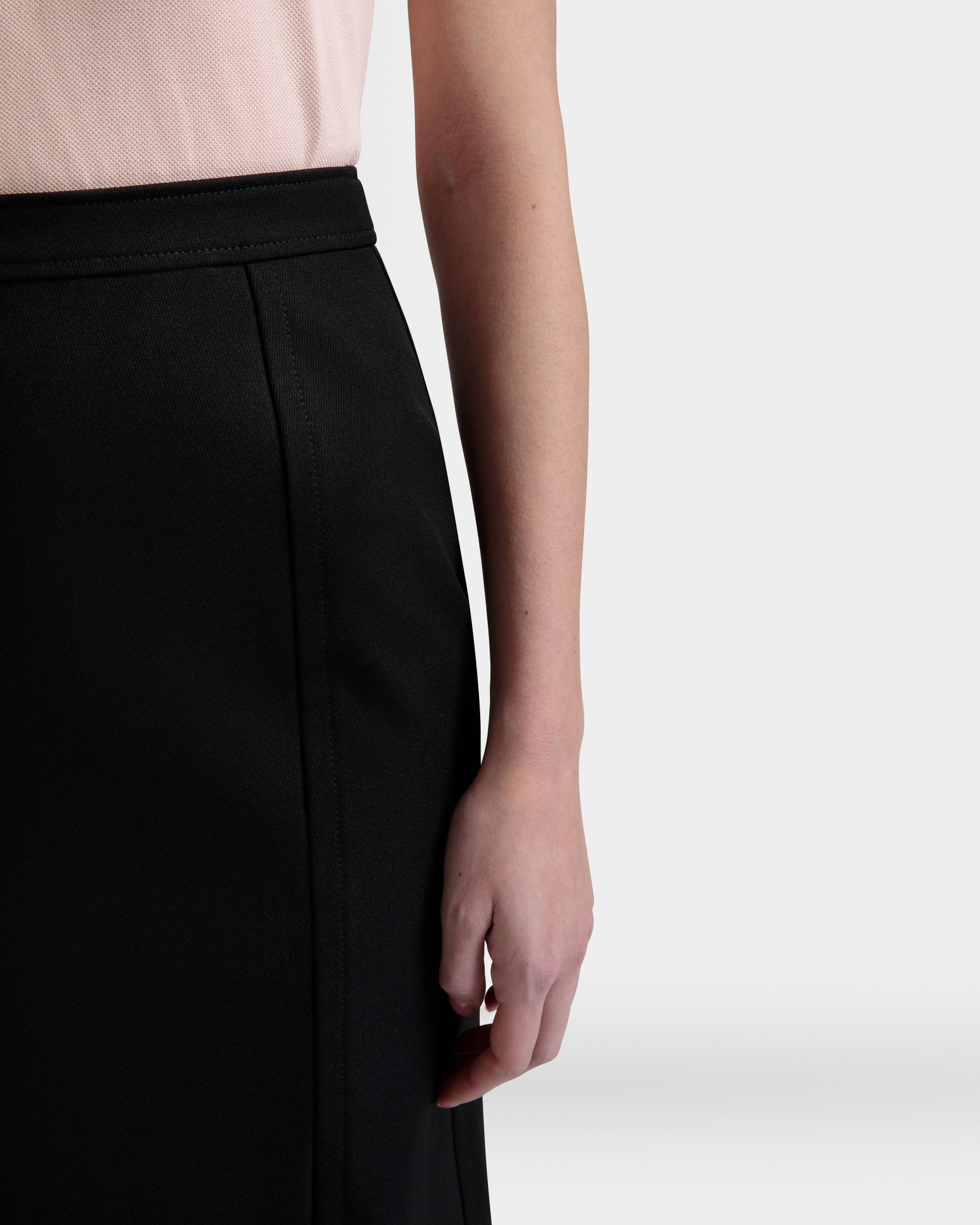 Midi Skirt in Black Nylon Gabardine - Women's - Bally - 03