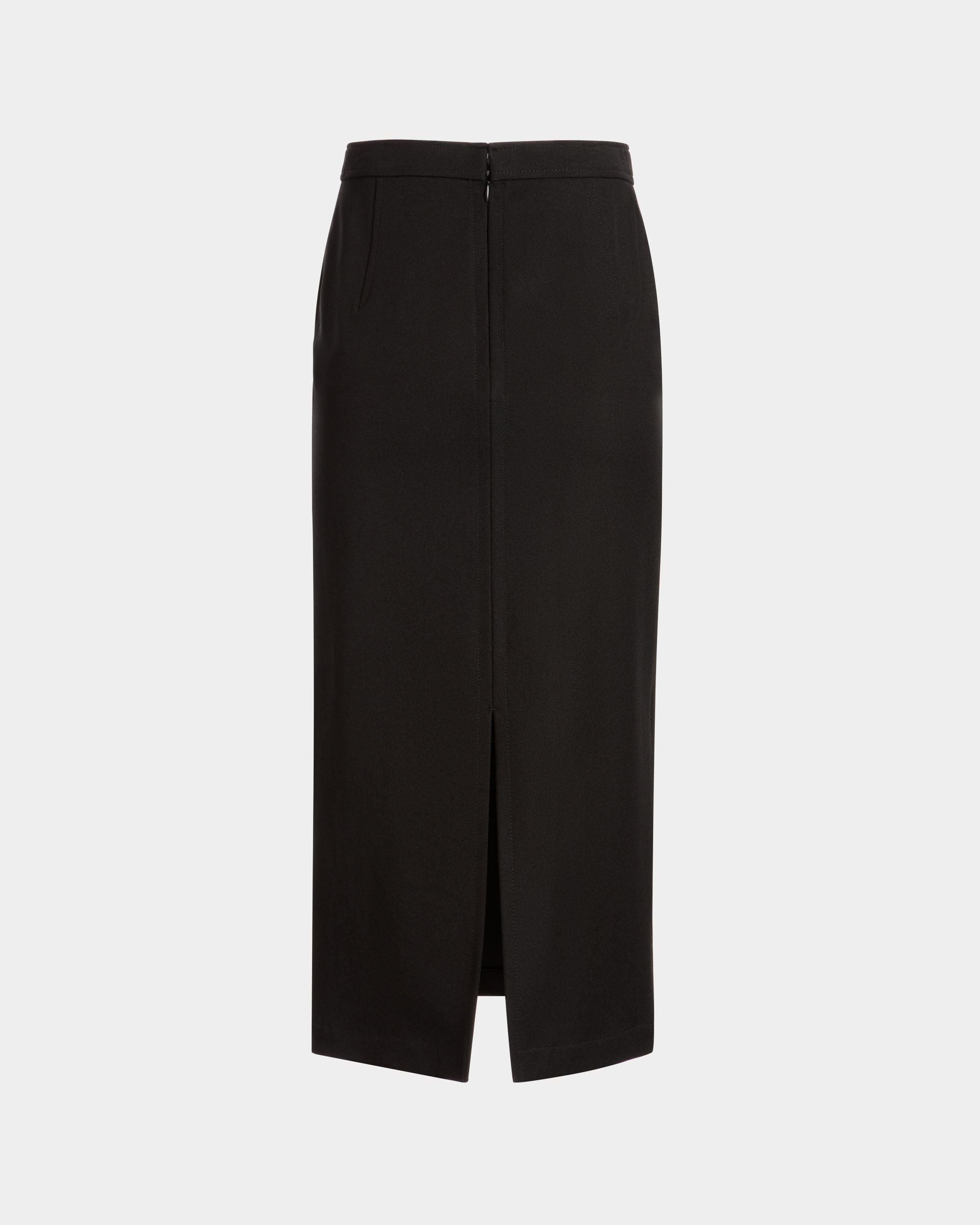 Midi Skirt in Black Nylon Gabardine - Women's - Bally - 07