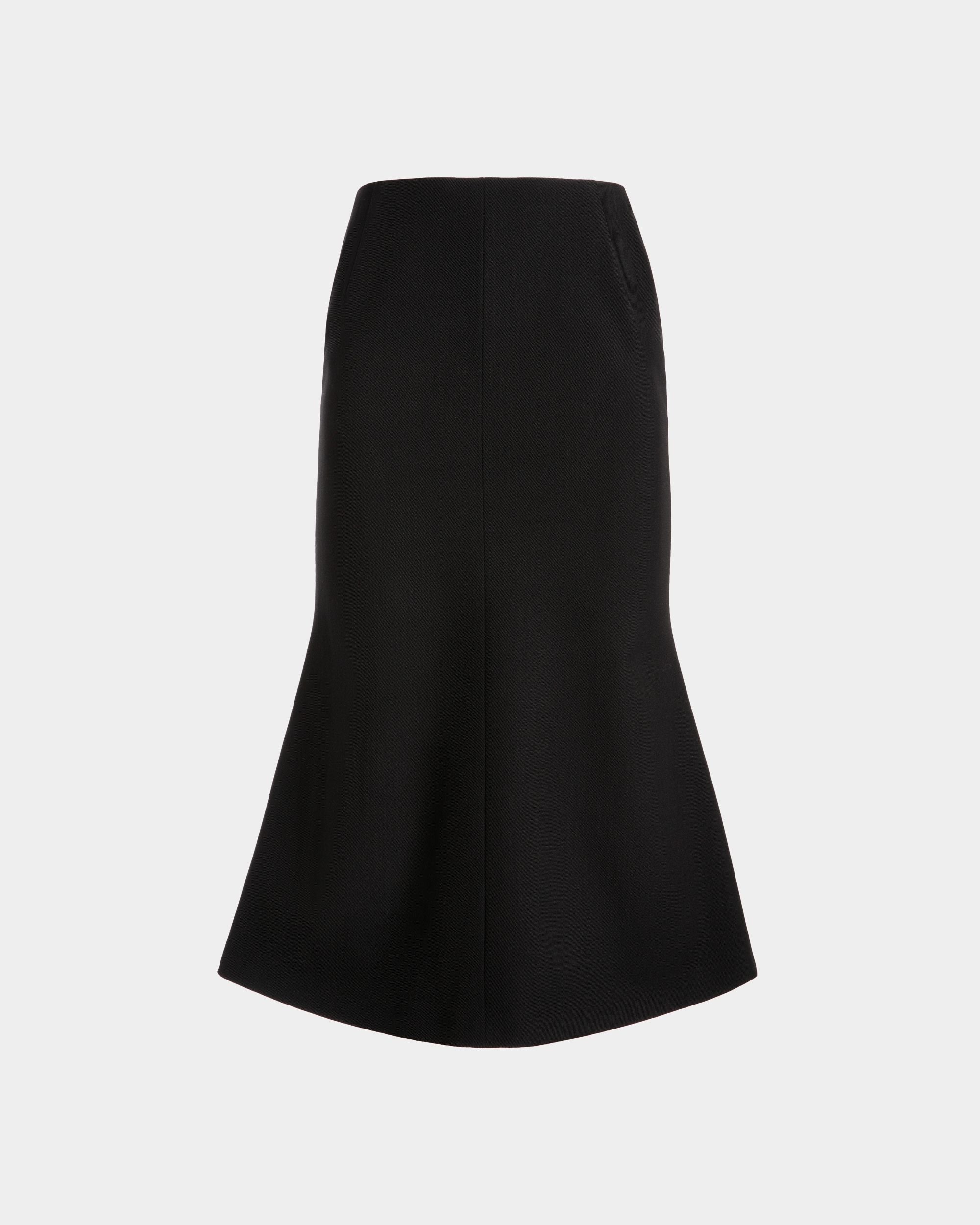 Midirock Aus Einer Wollmischung In Schwarz - Damen - Bally - 01