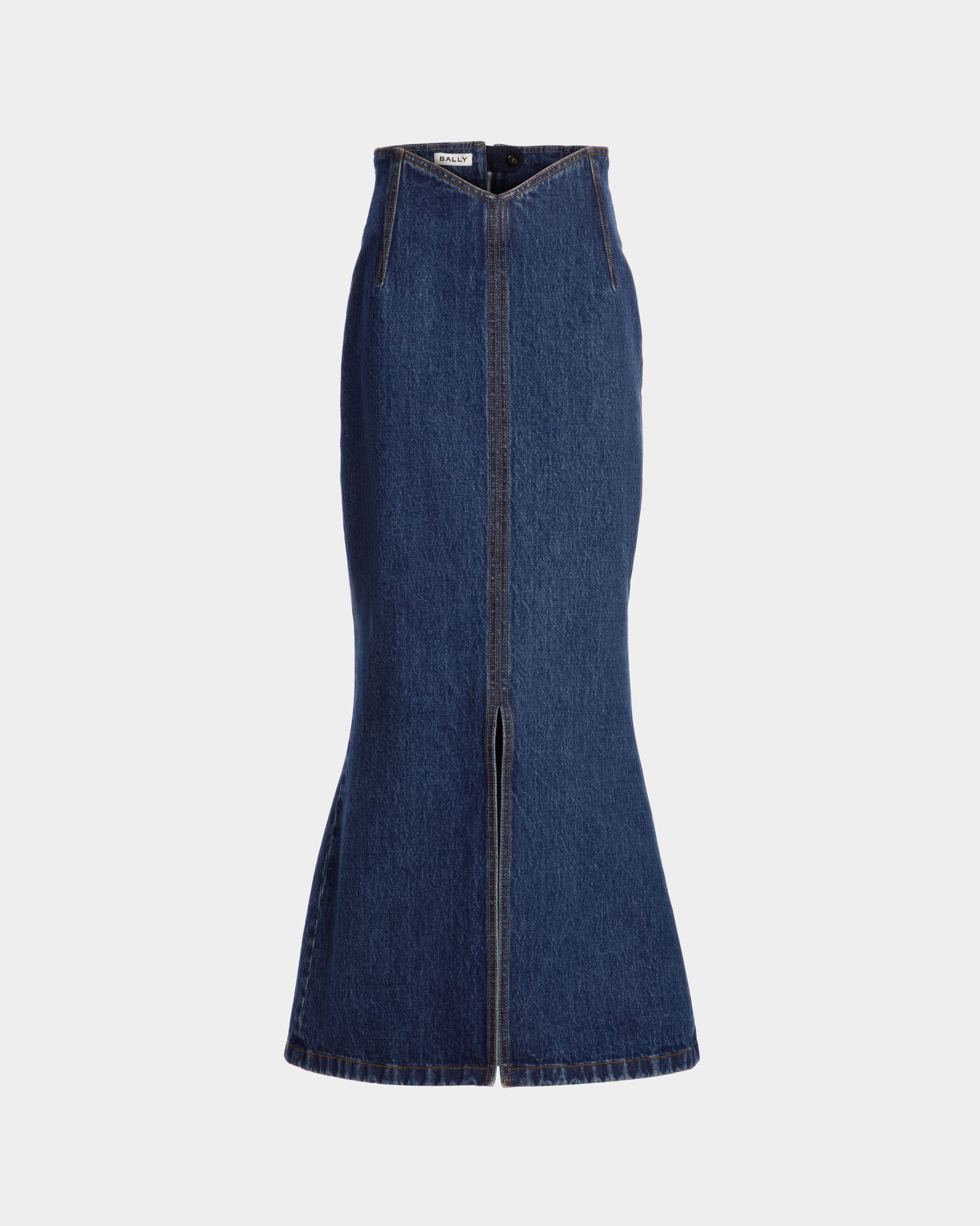 Langer Rock Aus Baumwolle In Medium Blue - Damen - Bally - 01