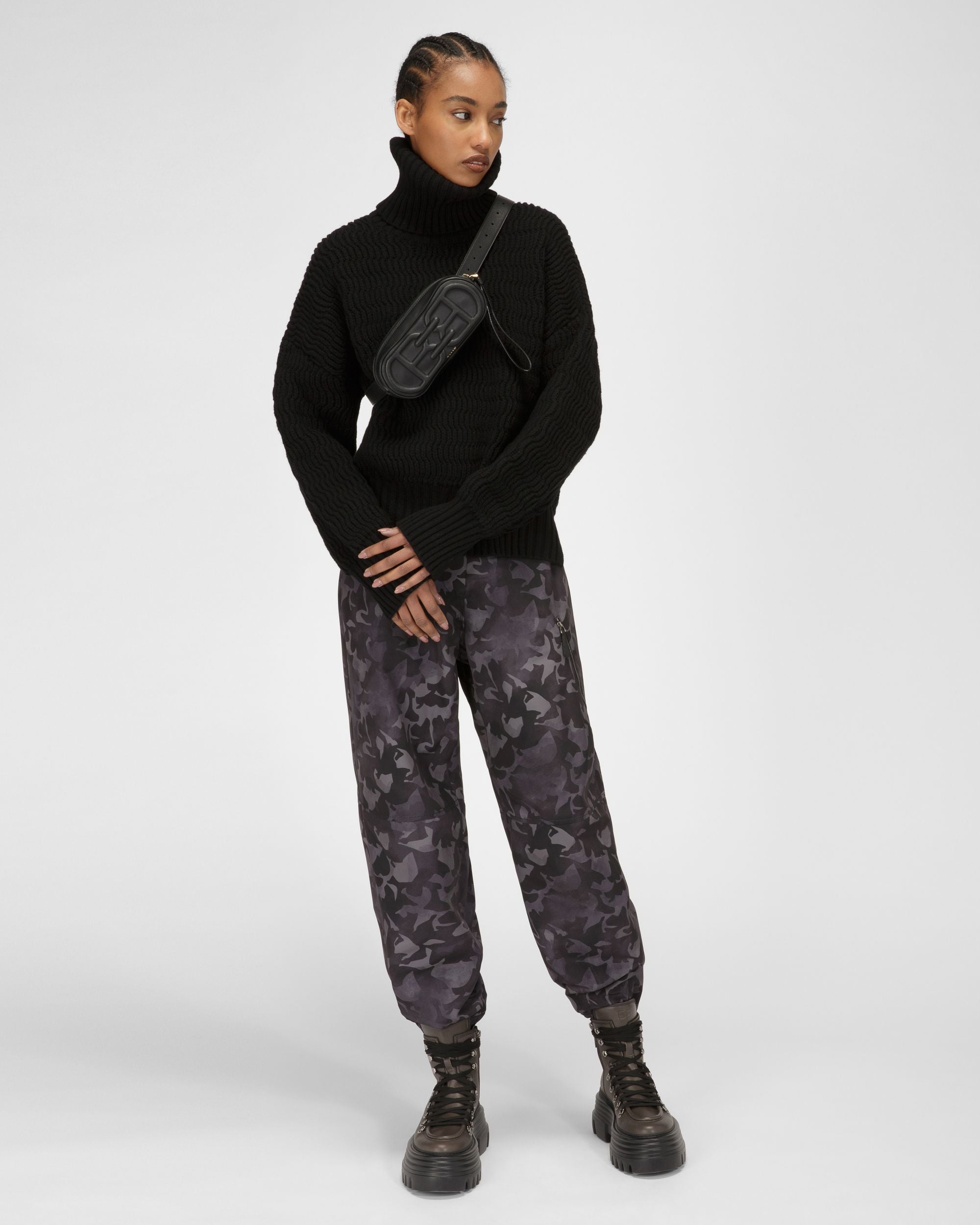 Pantalon En Nylon Recyclé Noir - Femme - Bally - 05