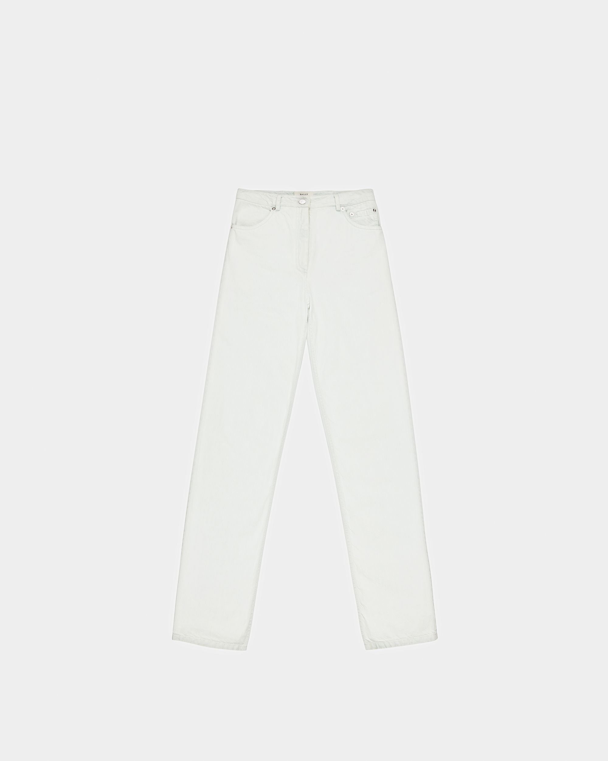 Hose Aus Baumwoll-Denim In Gebleichtem Weiß - Damen - Bally - 01