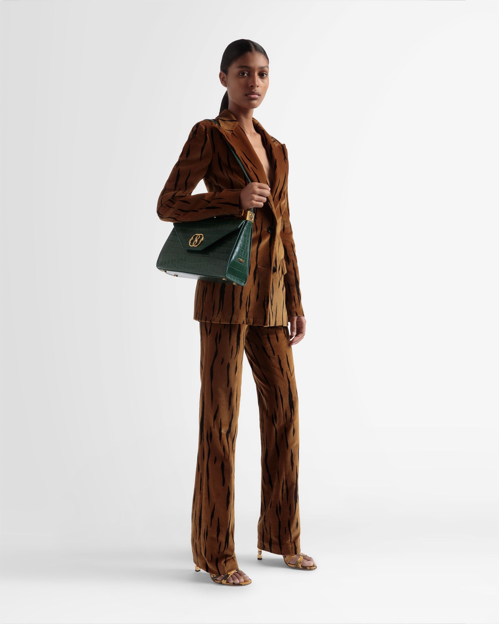 Bedruckte Samthose In Desert Und Schwarz - Damen - Bally - 01