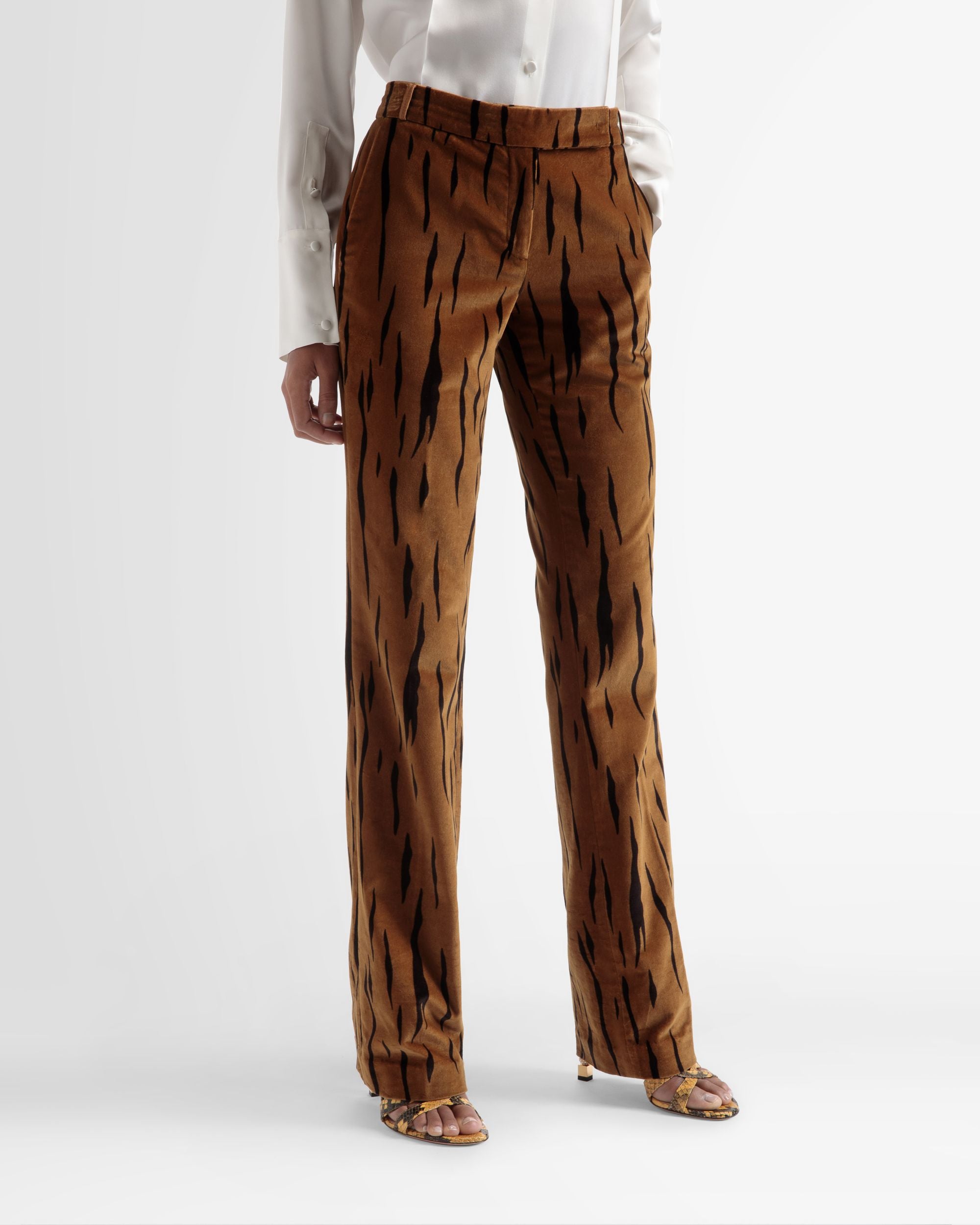 Bedruckte Samthose In Desert Und Schwarz - Damen - Bally - 02