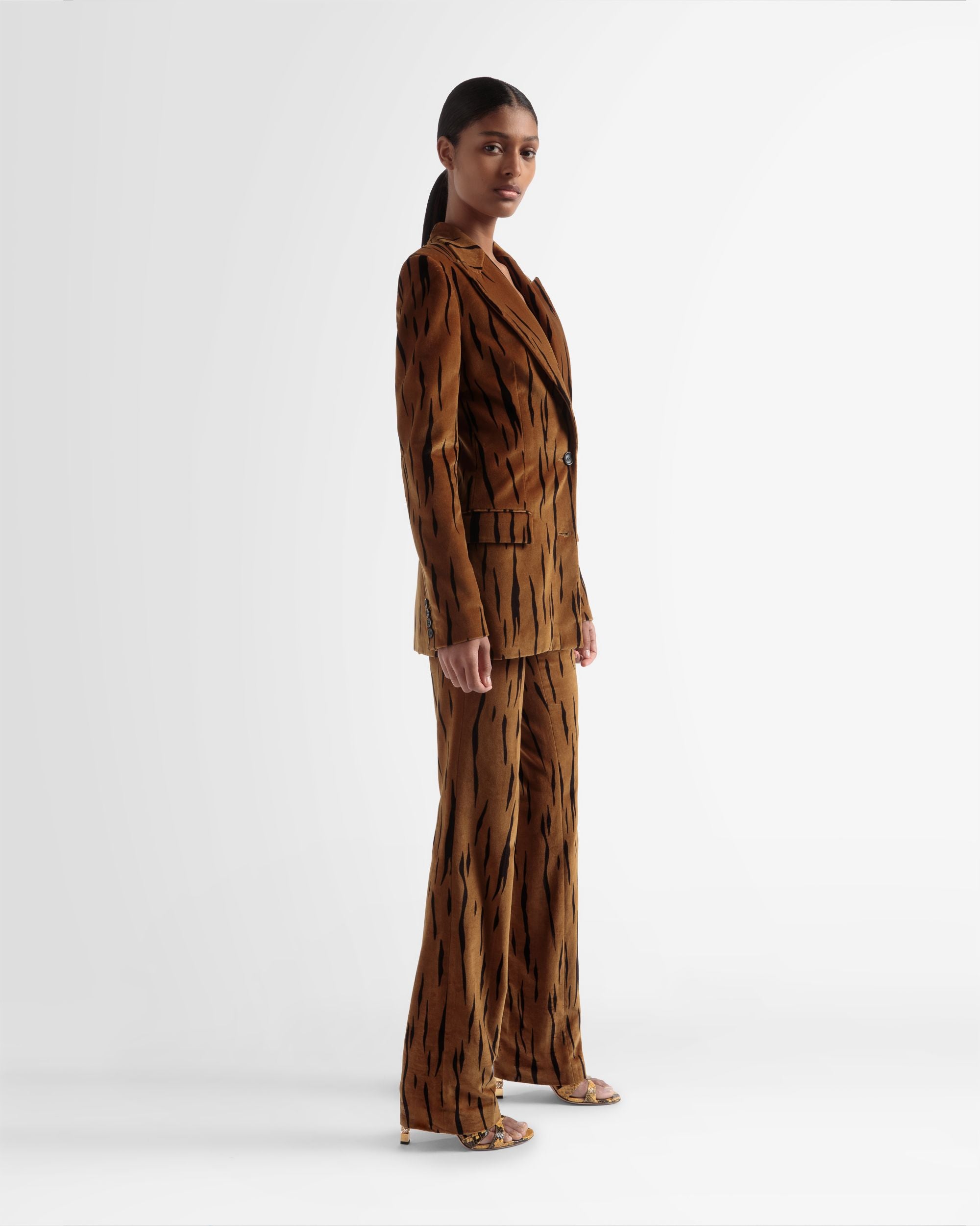 Bedruckte Samthose In Desert Und Schwarz - Damen - Bally - 04