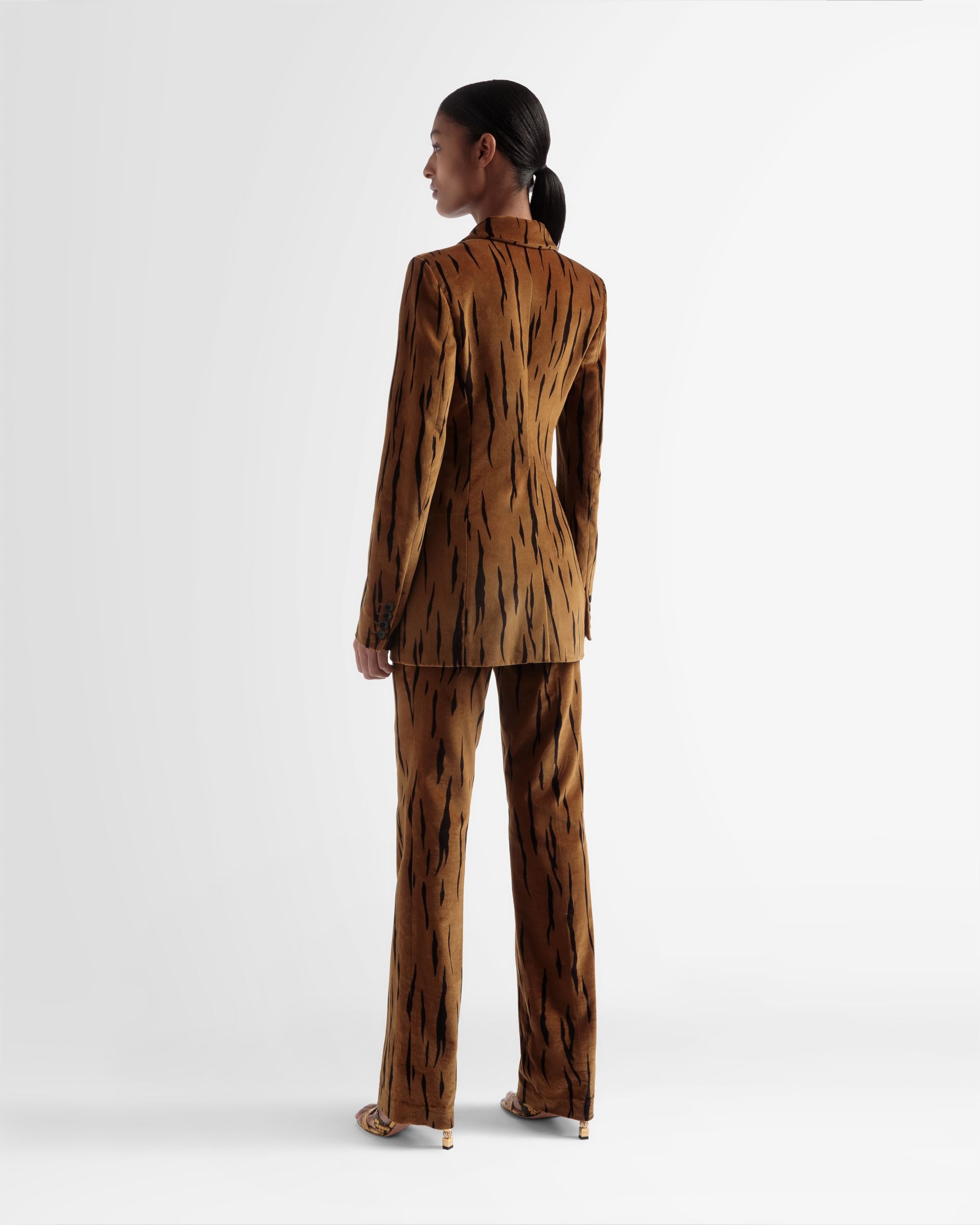 Bedruckte Samthose In Desert Und Schwarz - Damen - Bally - 05