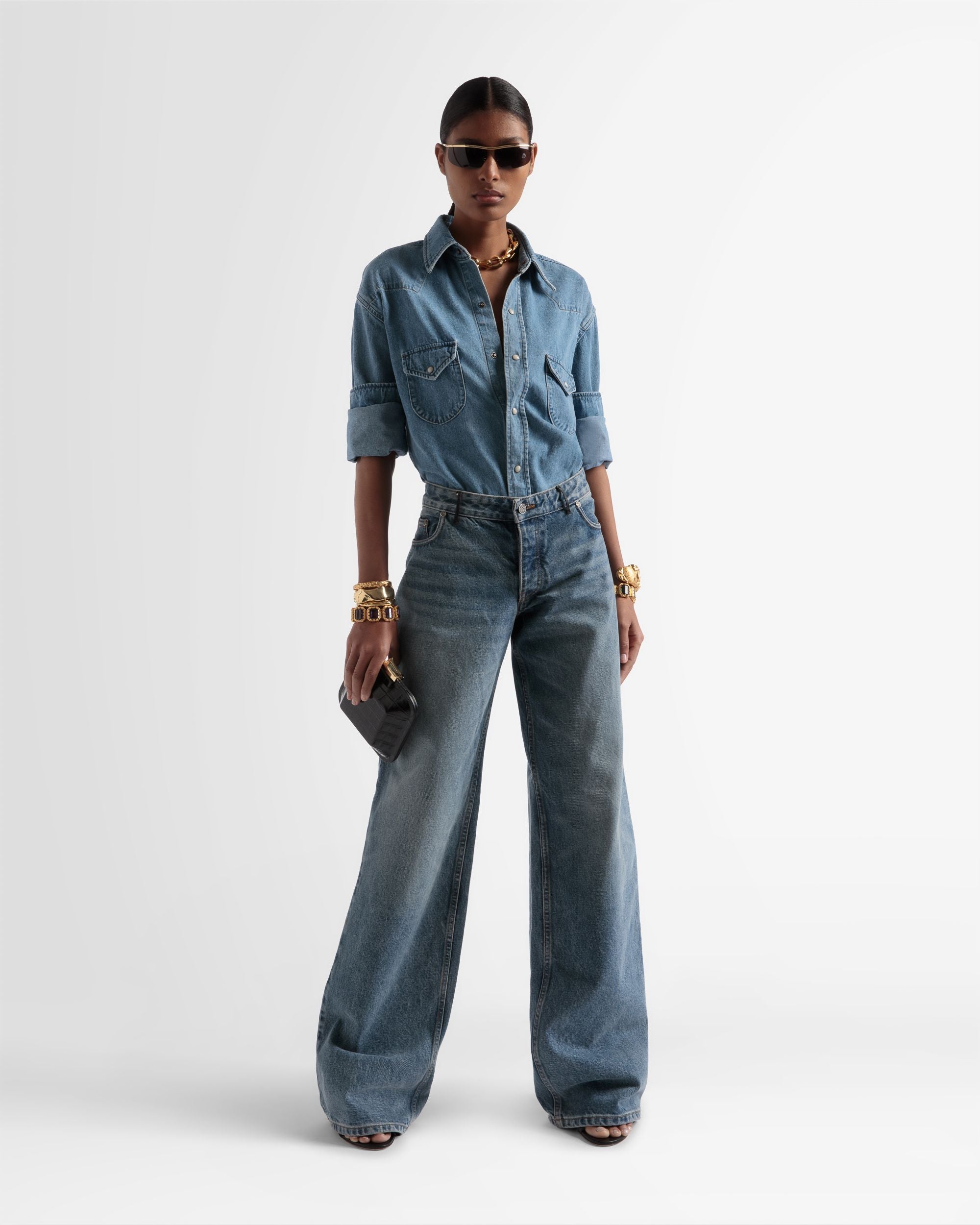 Pantalone In Denim Ampio - Donna - Bally - 01