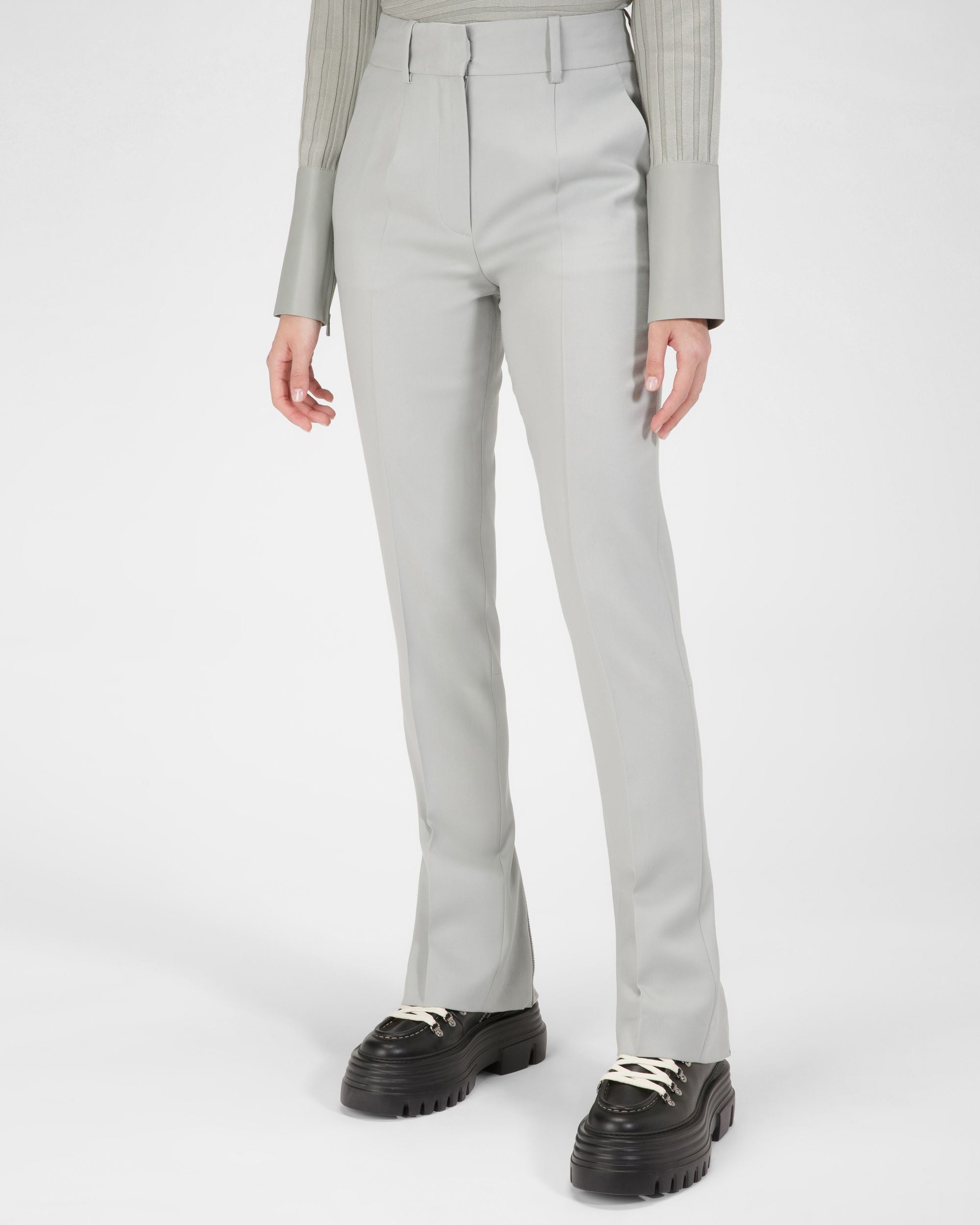 Hose Aus Grauer Wolle - Damen - Bally - 01