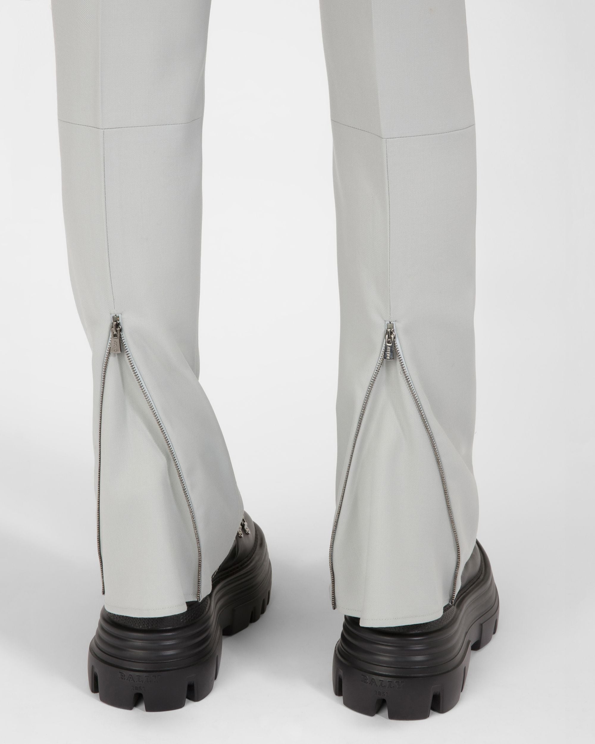 Hose Aus Grauer Wolle - Damen - Bally - 02