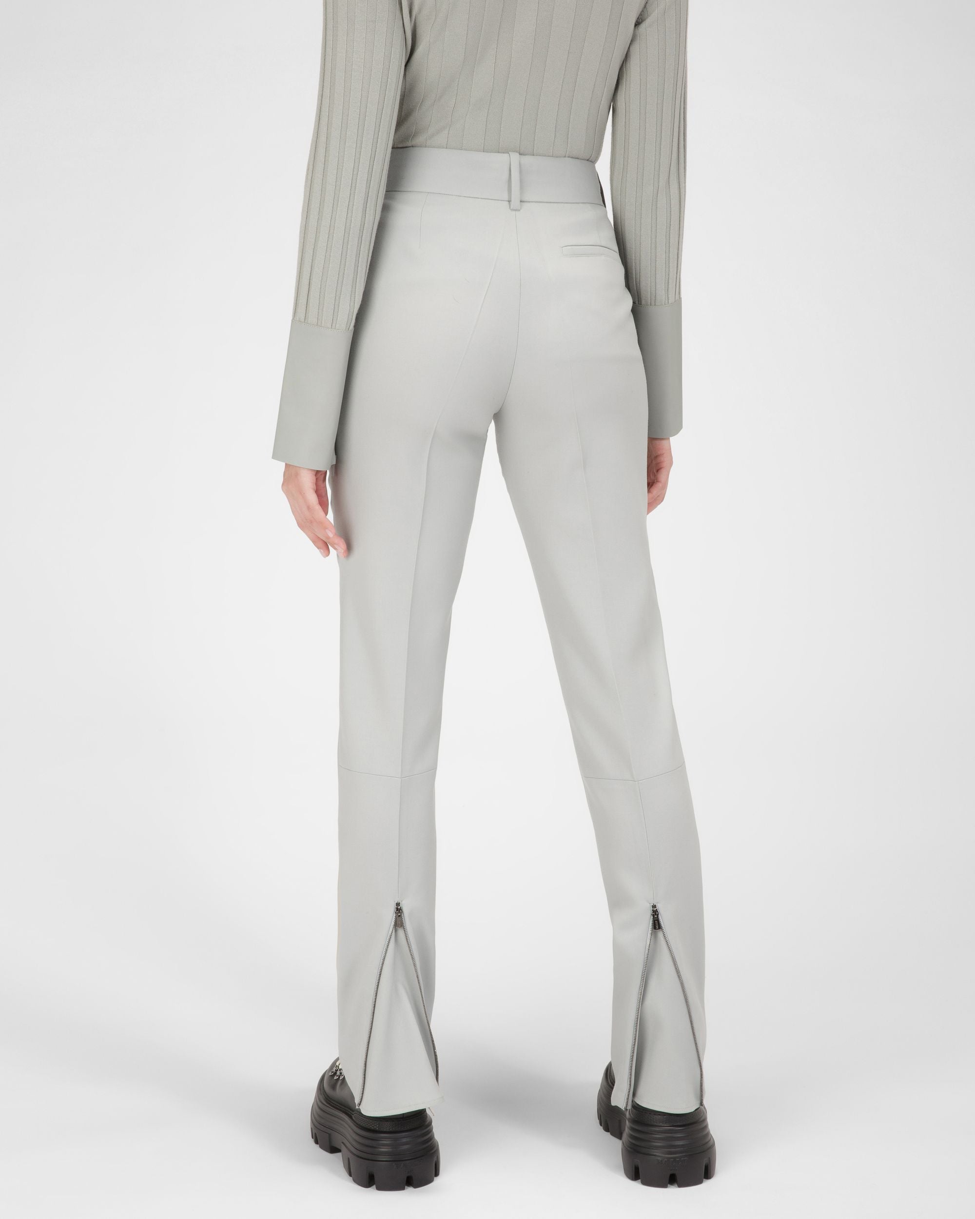 Hose Aus Grauer Wolle - Damen - Bally - 03