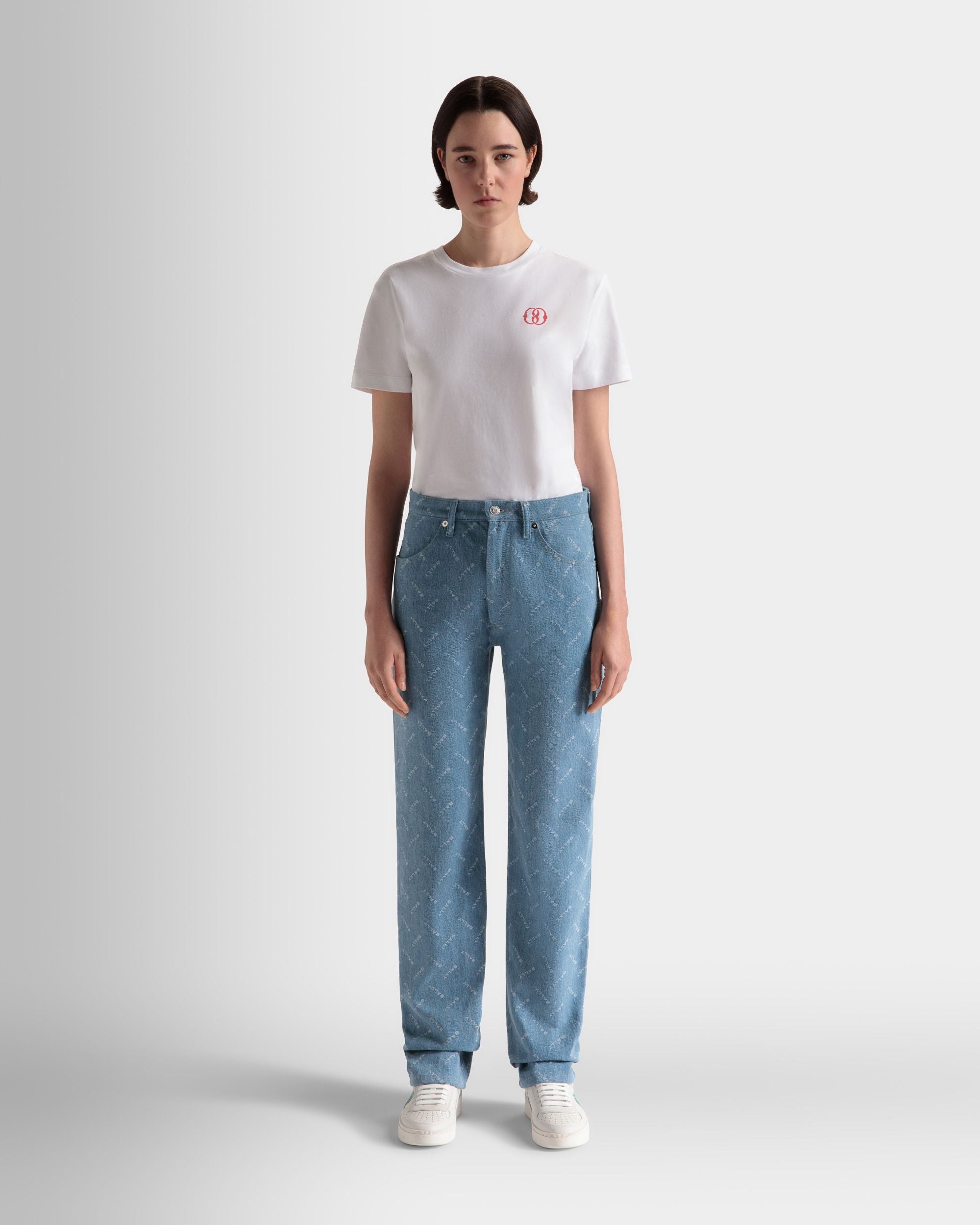 Pantalone In Cotone Denim Azzurro - Donna - Bally - 02