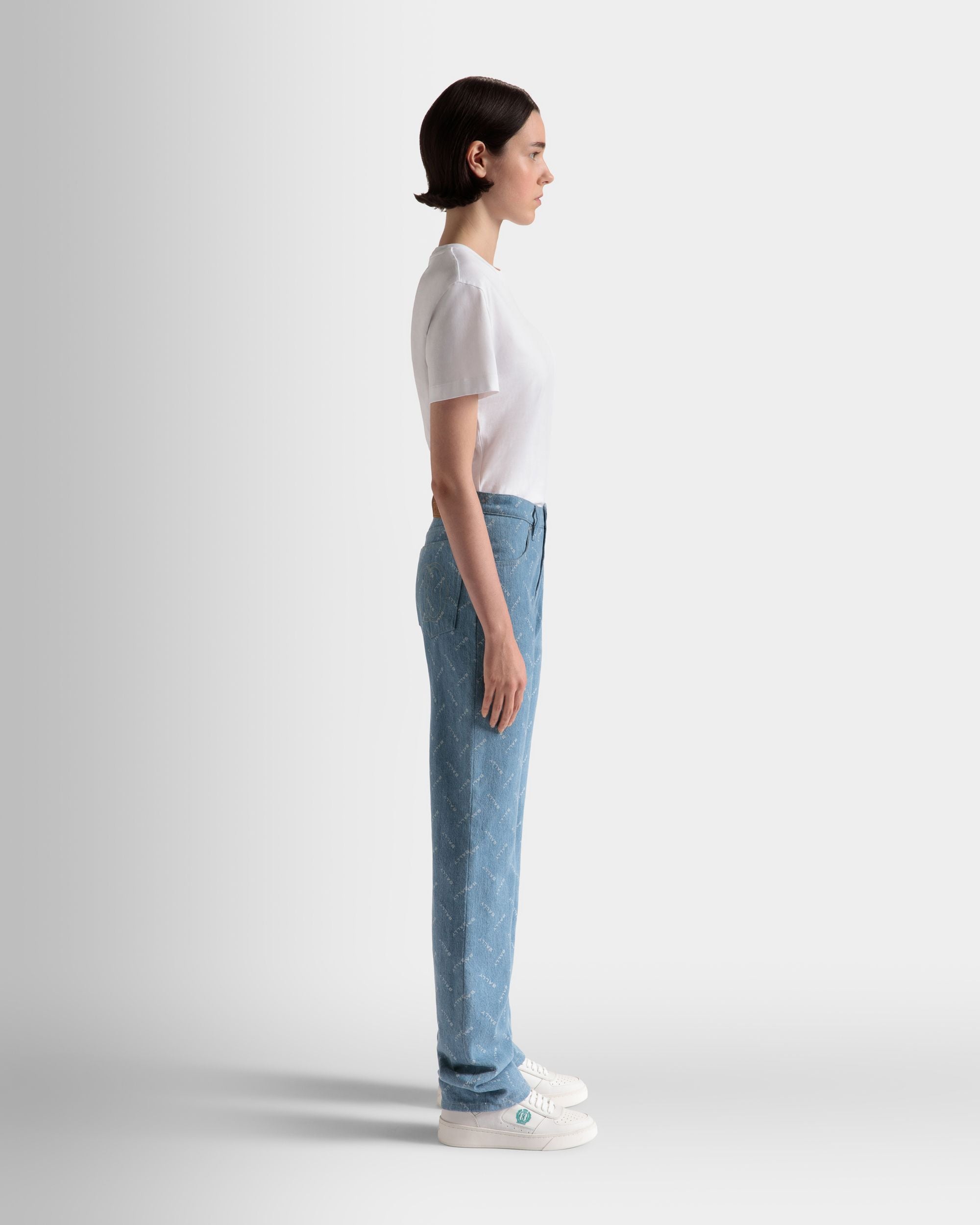 Pantalone In Cotone Denim Azzurro - Donna - Bally - 05