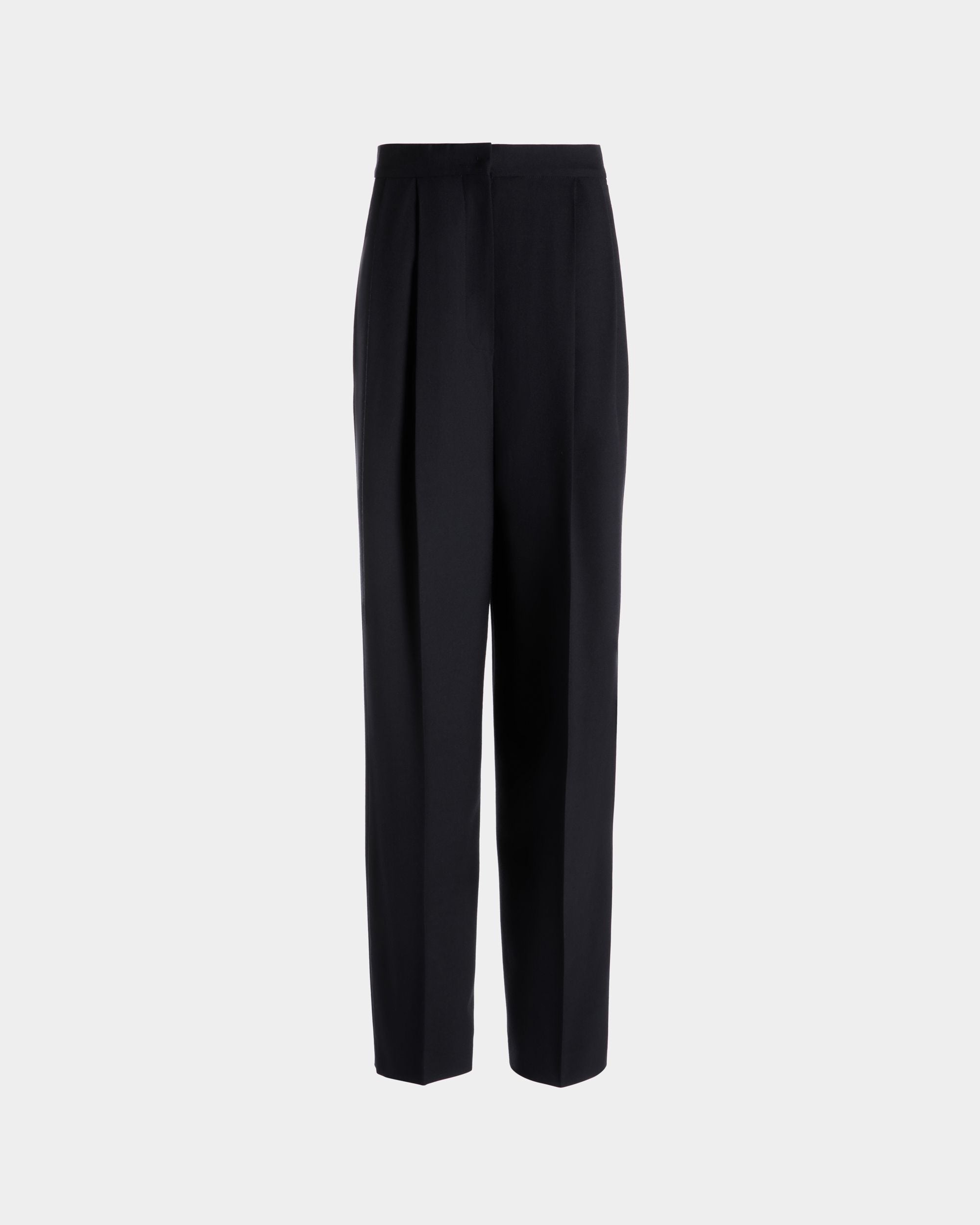 Wide Leg-Hose Für Damen Aus Wollmix In Navy Blue - Damen - Bally - 01
