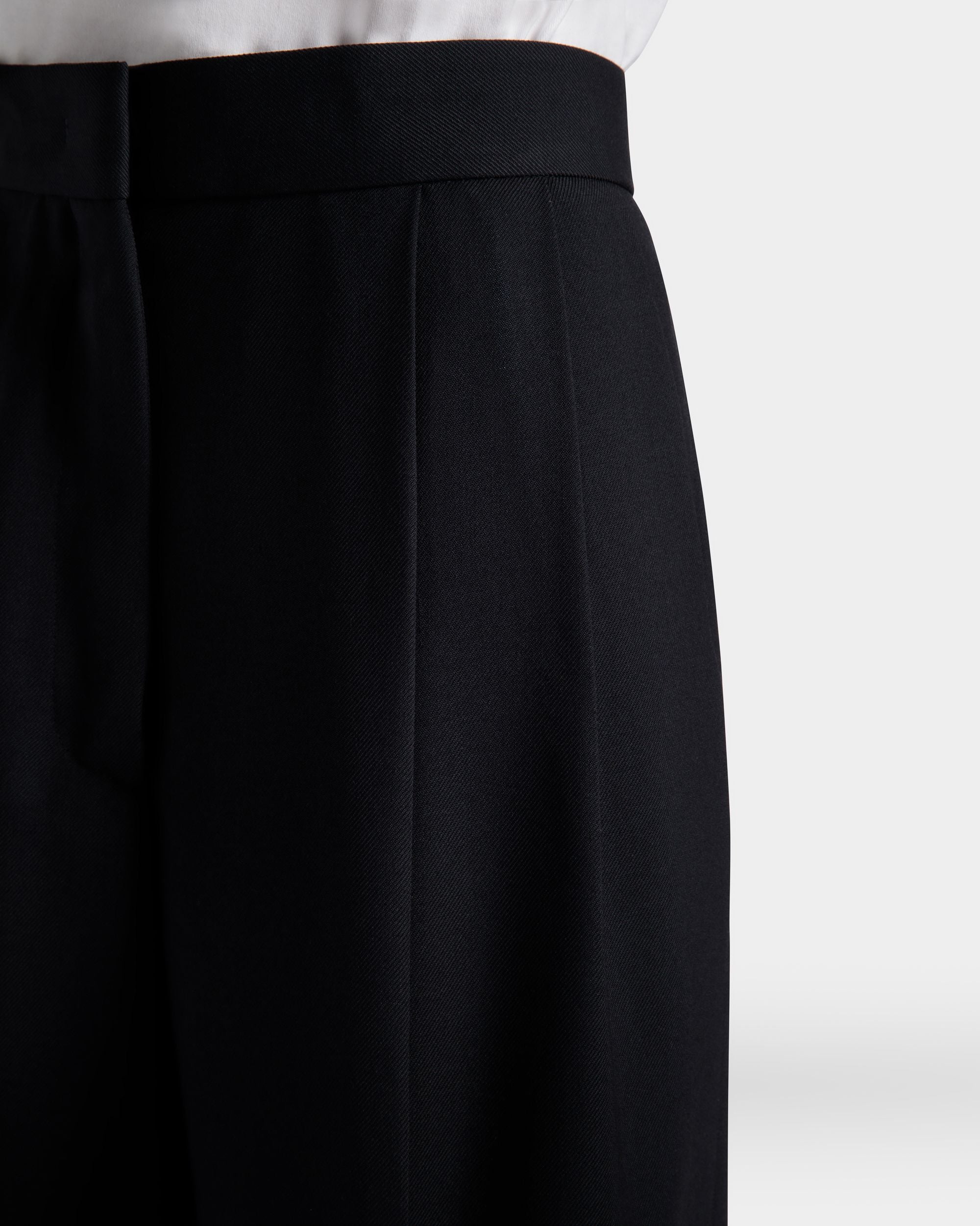 Wide Leg-Hose Für Damen Aus Wollmix In Navy Blue - Damen - Bally - 04