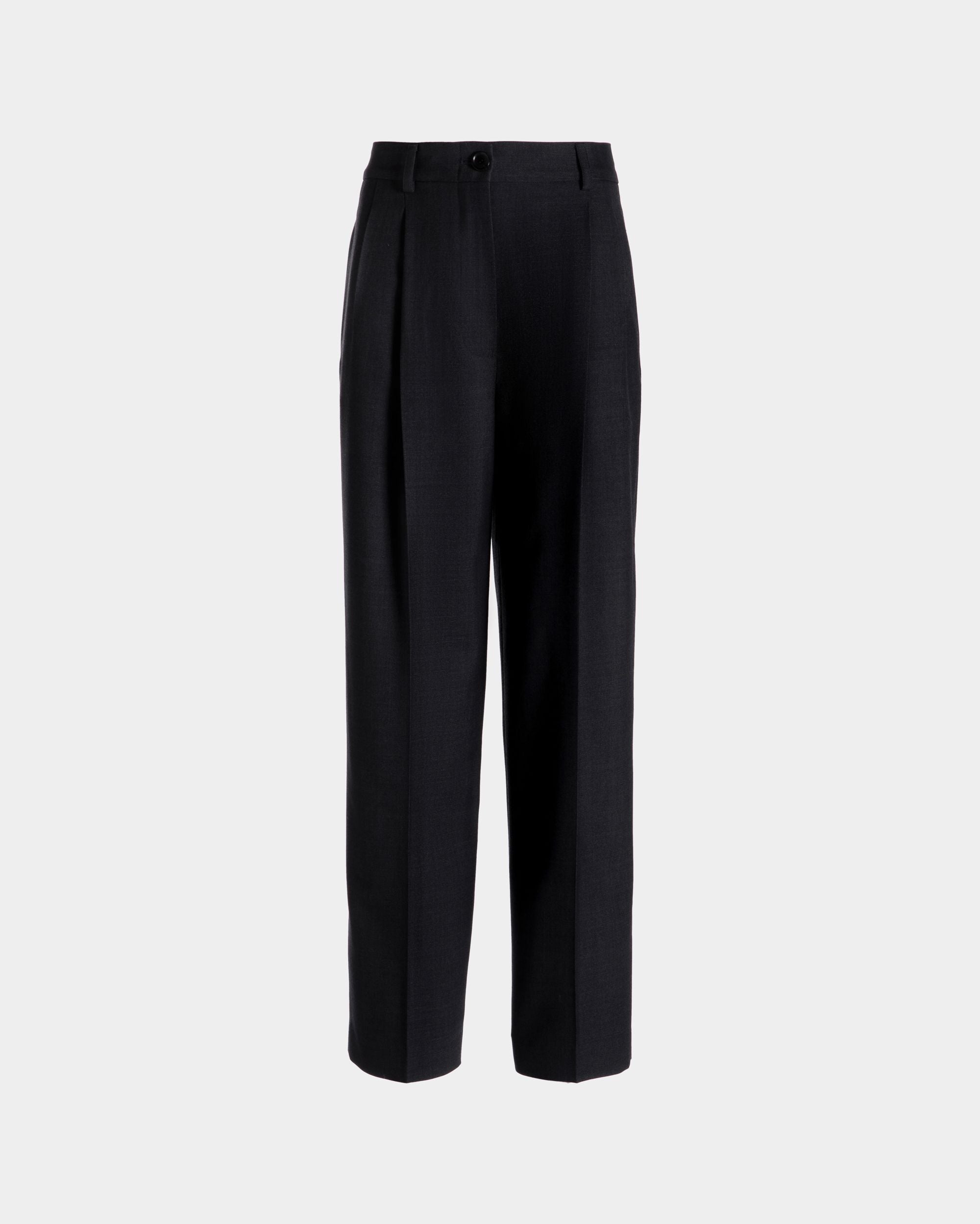 Tapered Pants In a Black Wool Blend - Women's - Bally - 01