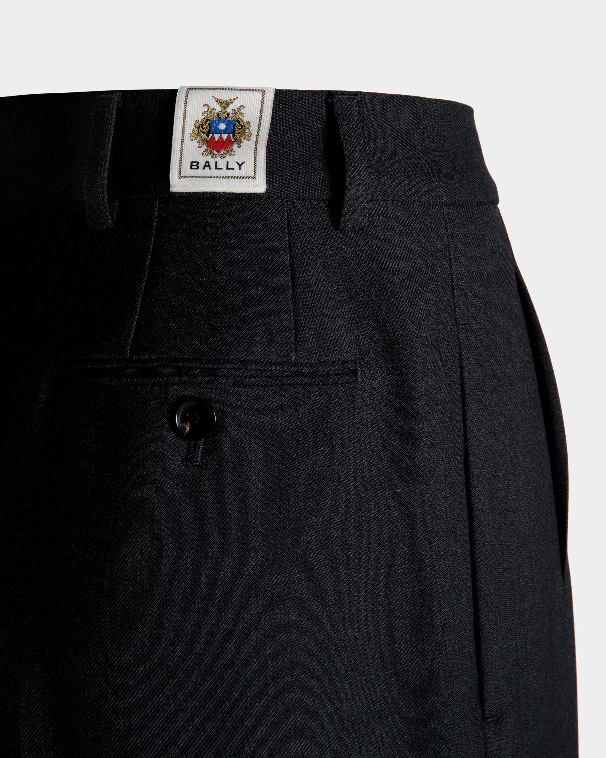 Tapered Pants In a Black Wool Blend - Women's - Bally - 03