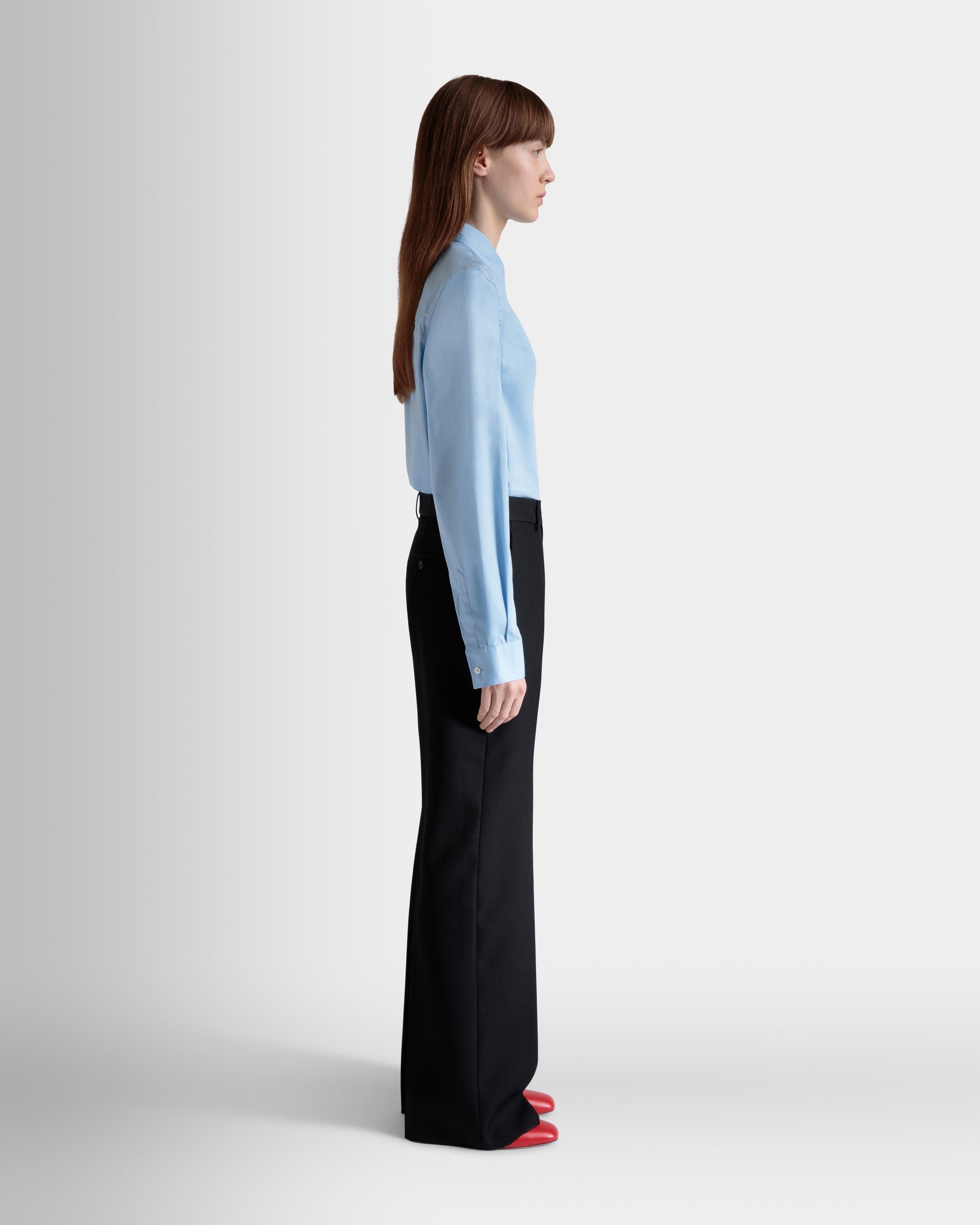 Tapered Pants In a Black Wool Blend - Women's - Bally - 04