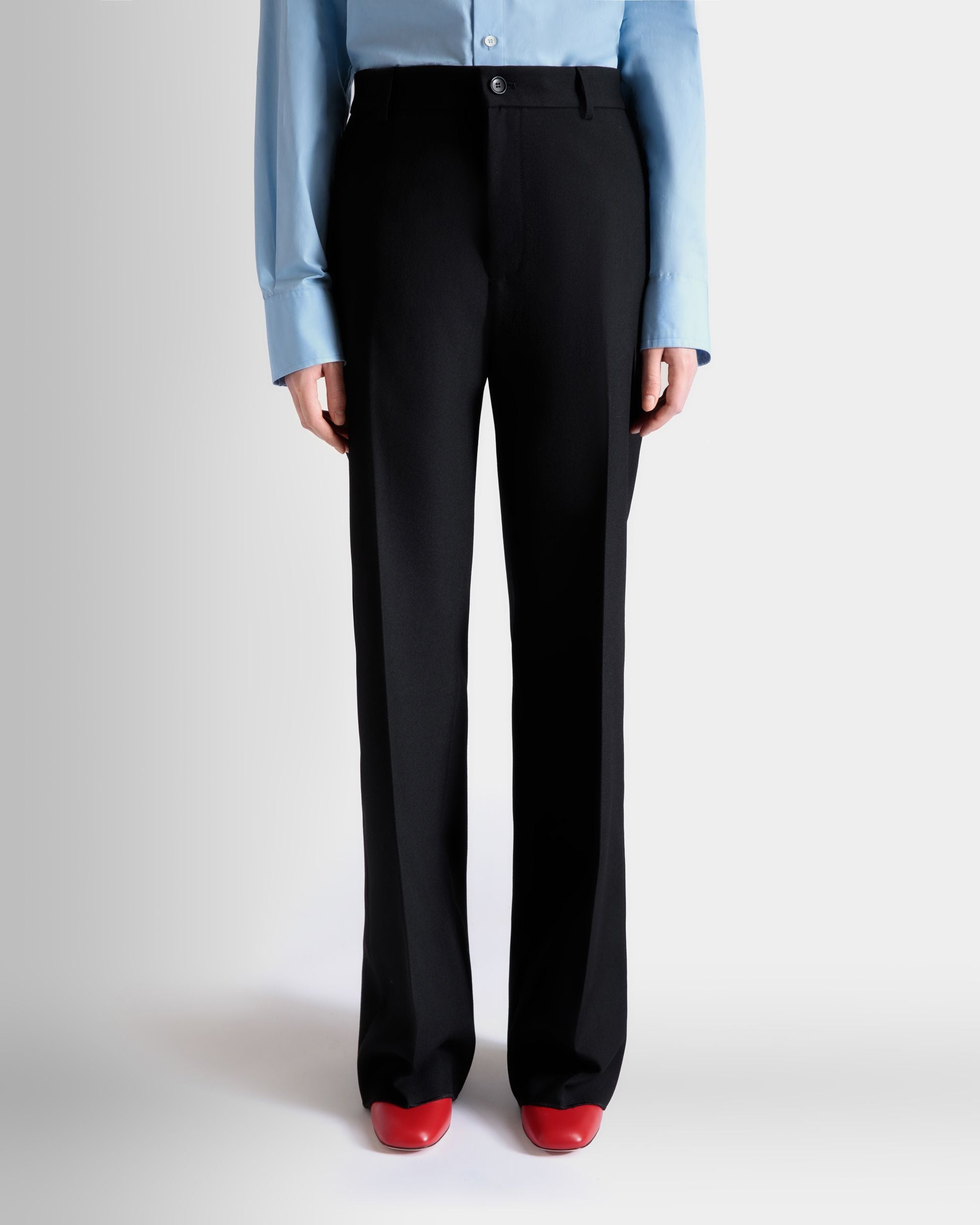 Tapered Pants In a Black Wool Blend - Women's - Bally - 07