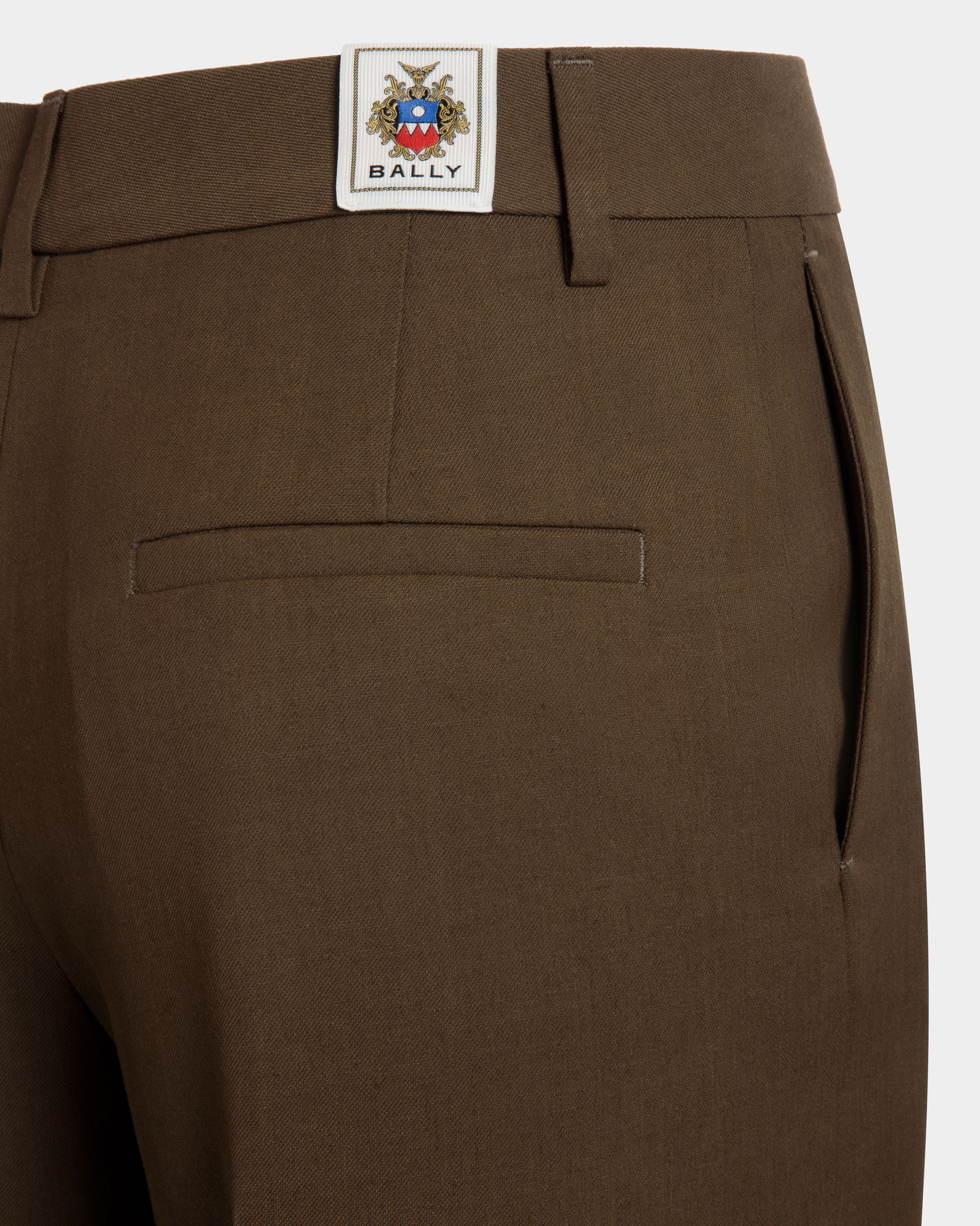 Pantalon Jambe Droite En Gabardine Fluide Military Green - Femme - Bally - 04