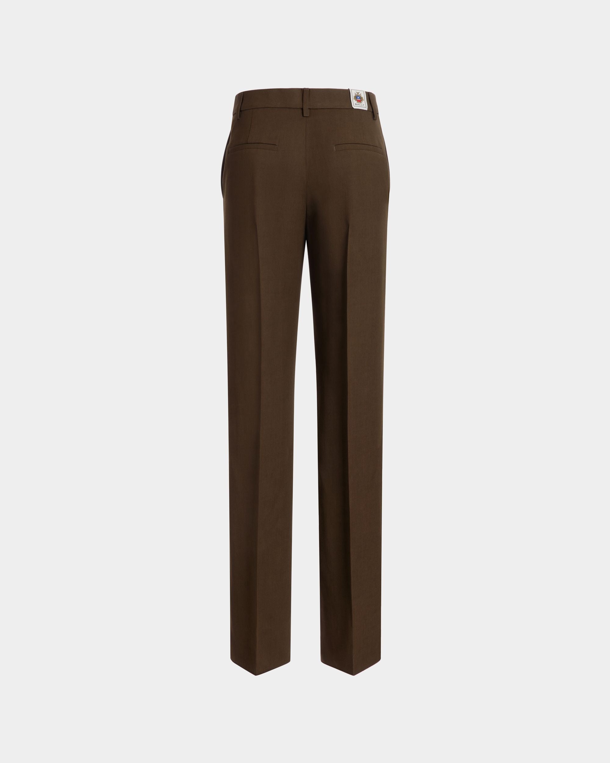 Pantalon Jambe Droite En Gabardine Fluide Military Green - Femme - Bally - 07