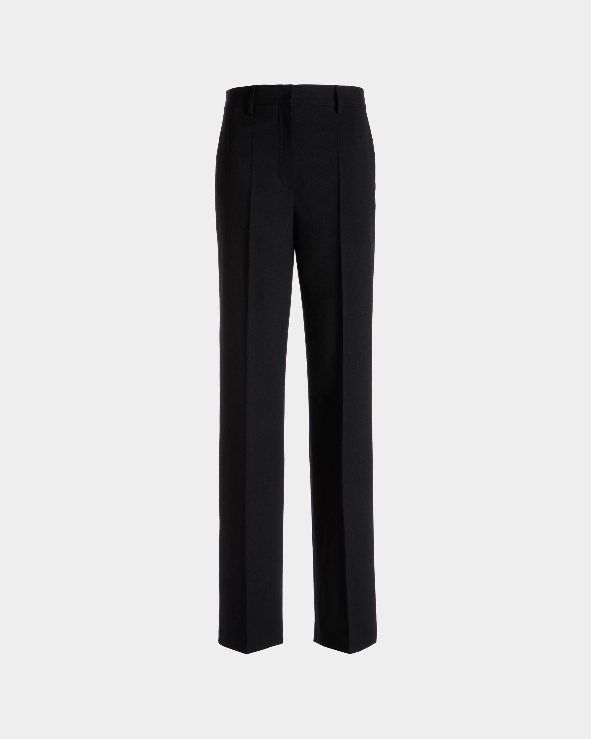 Straight Leg-Hose Aus Wollmix In Schwarz - Donna - Bally - 01