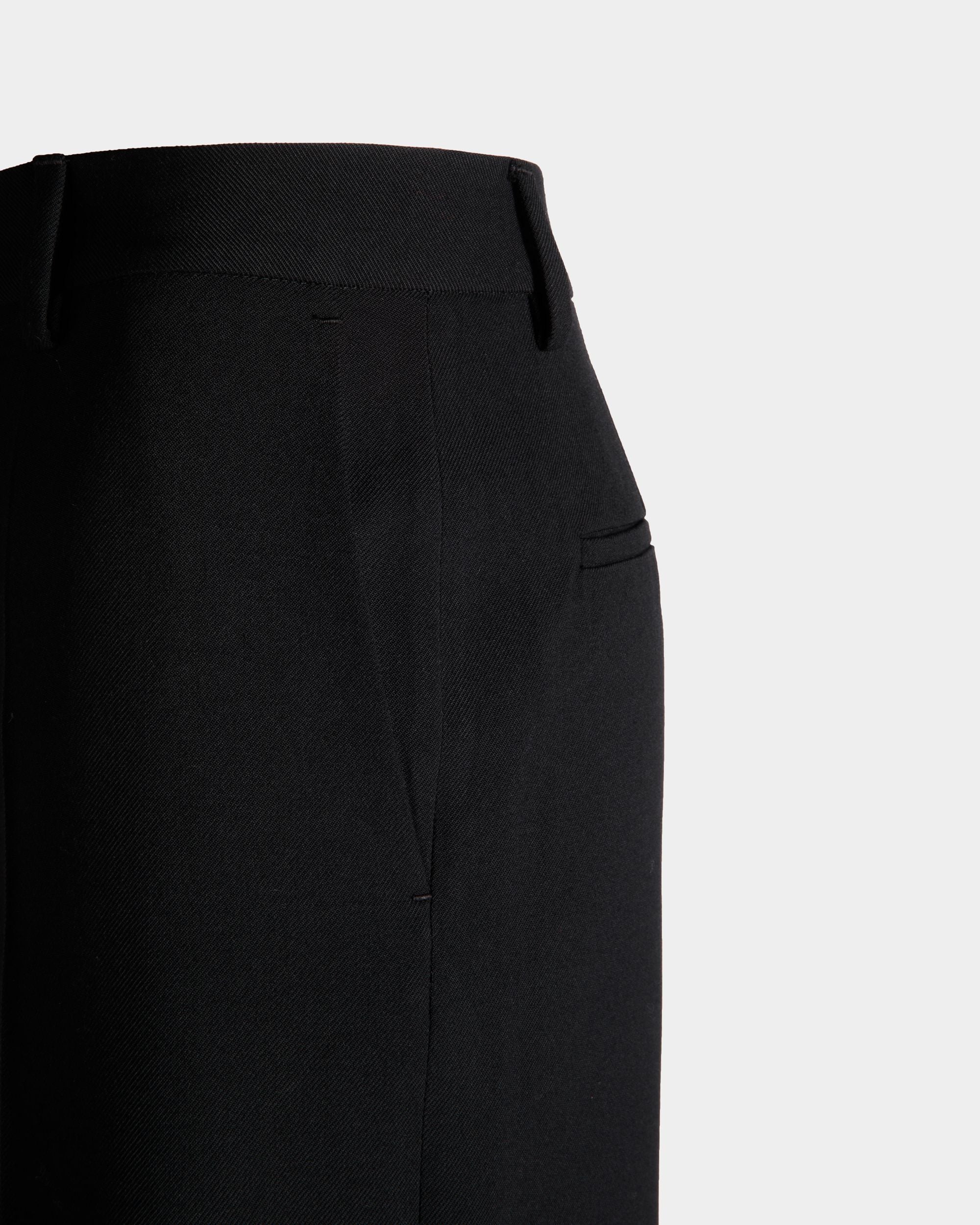 Straight Leg-Hose Aus Wollmix In Schwarz - Donna - Bally - 02