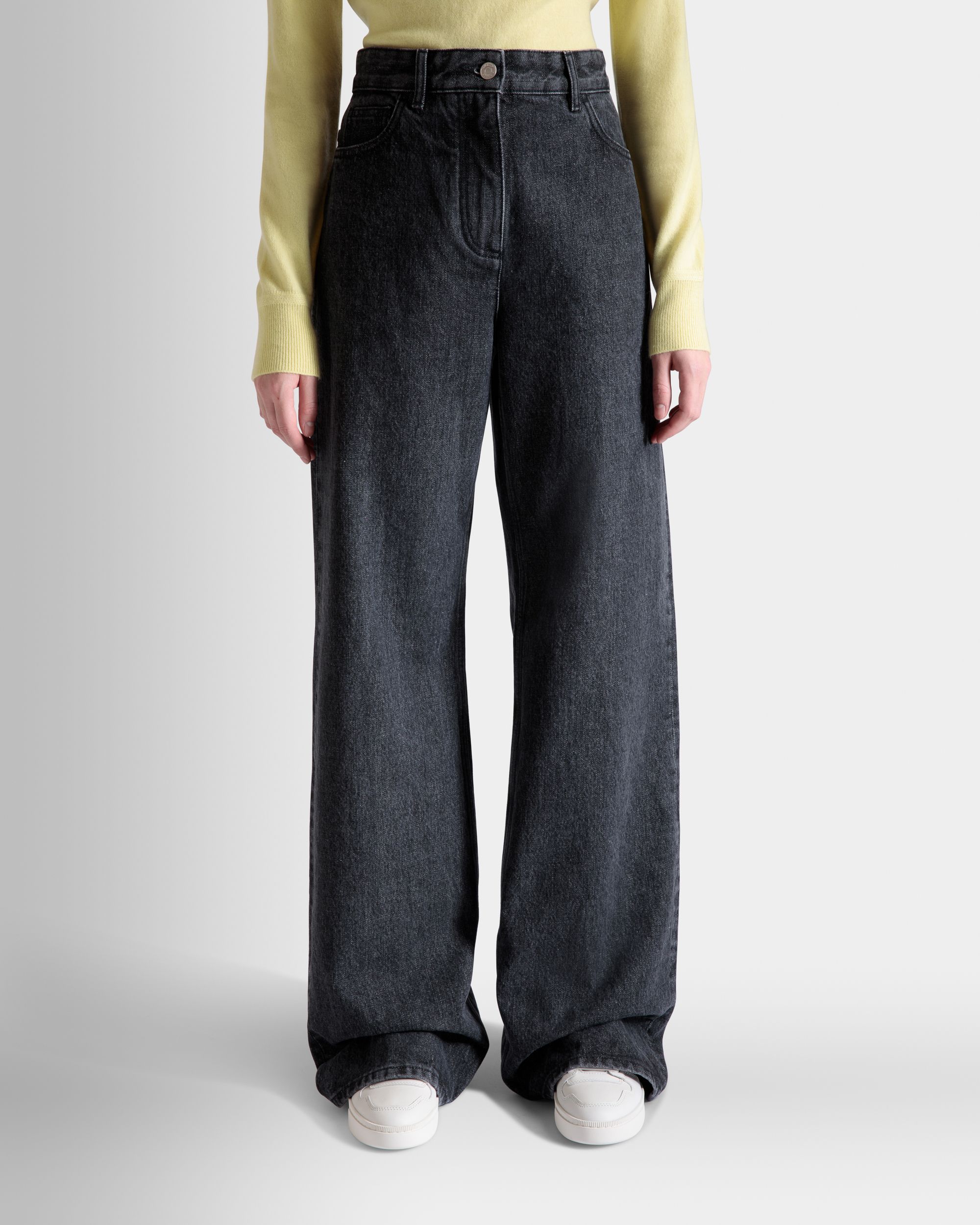 Jeanshose Mit Weitem Bein Aus Baumwolle In Grau - Damen - Bally - 03