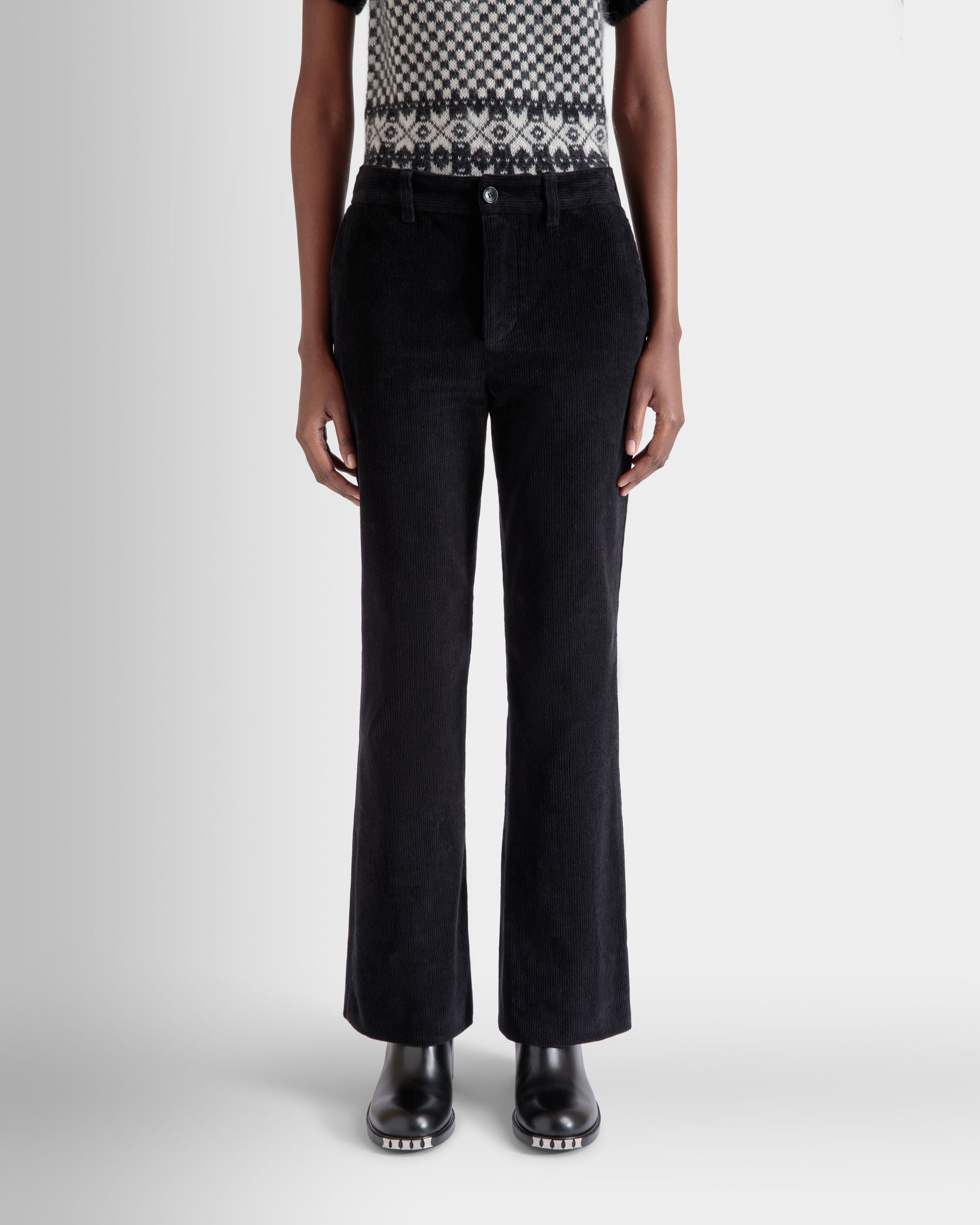 Schlaghose Aus Schwarzem Baumwollcord - Damen - Bally - 03