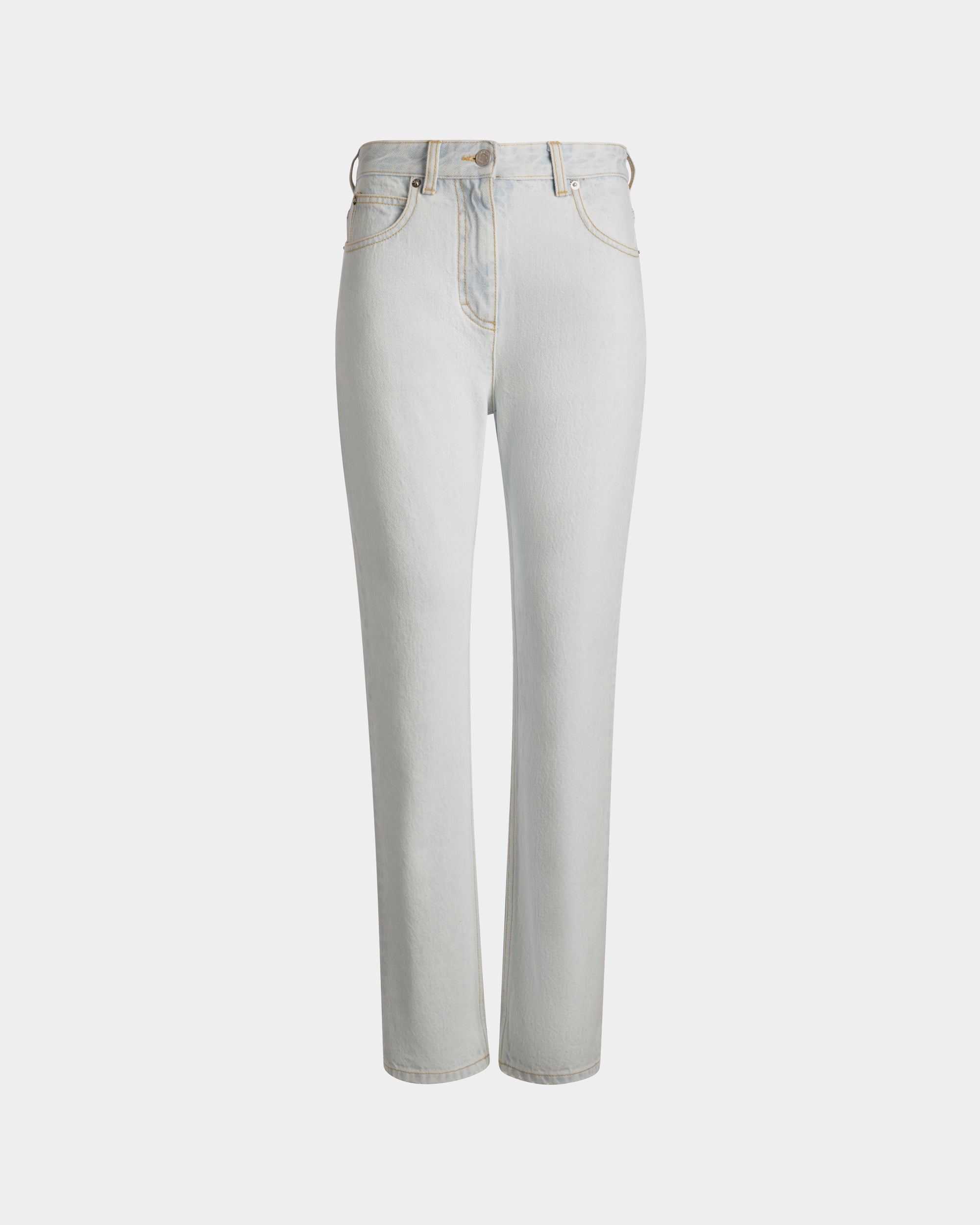 Denim Pants in Light Blue Cotton - Women's - Bally - 01
