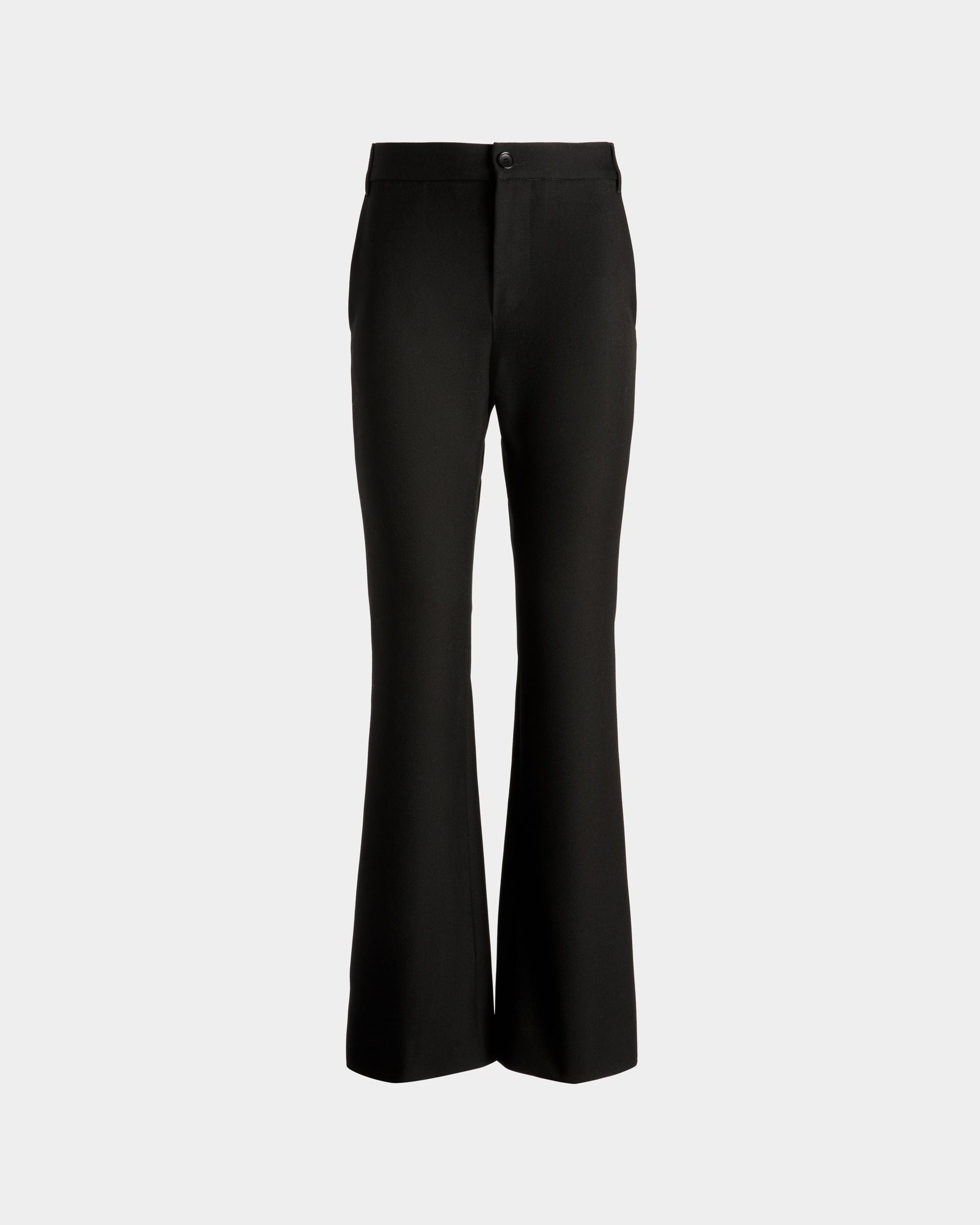 Pantalon Évasé En Laine Noire - Femme - Bally - 01