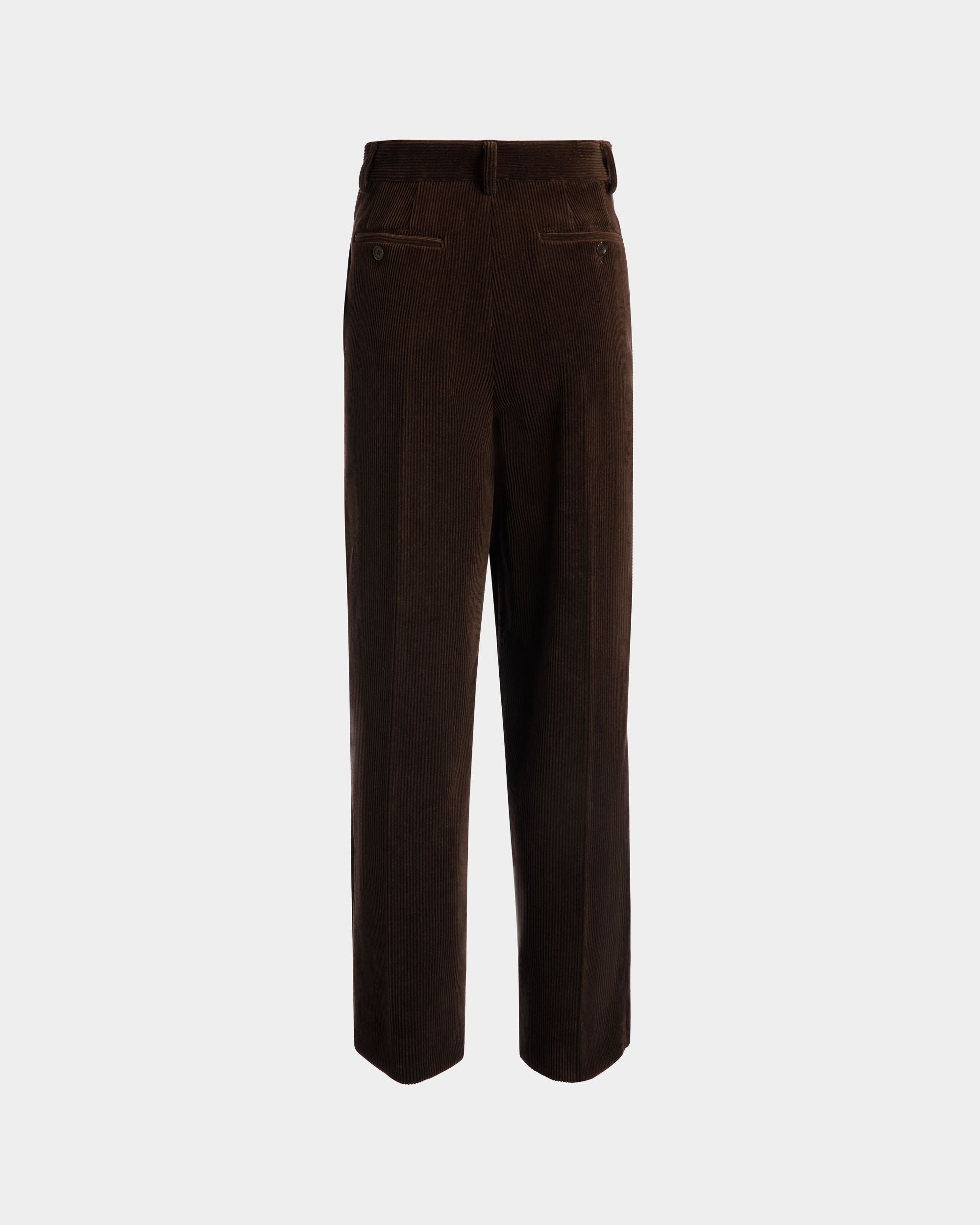 Pantalon À Pinces De La Capsule D’hiver En Velours Côtelé De Coton Ebano - Femme - Bally - 07