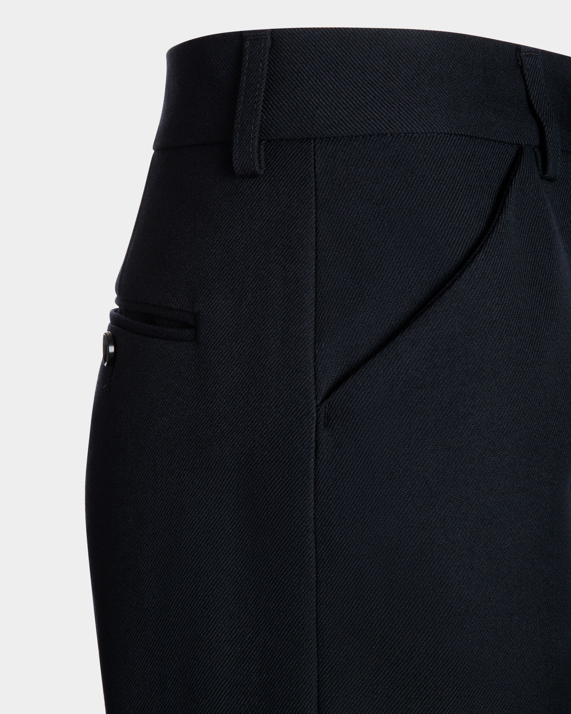 Maßgeschneiderte Hose Aus Wolle In Navy Blue - Women's - Bally - 02